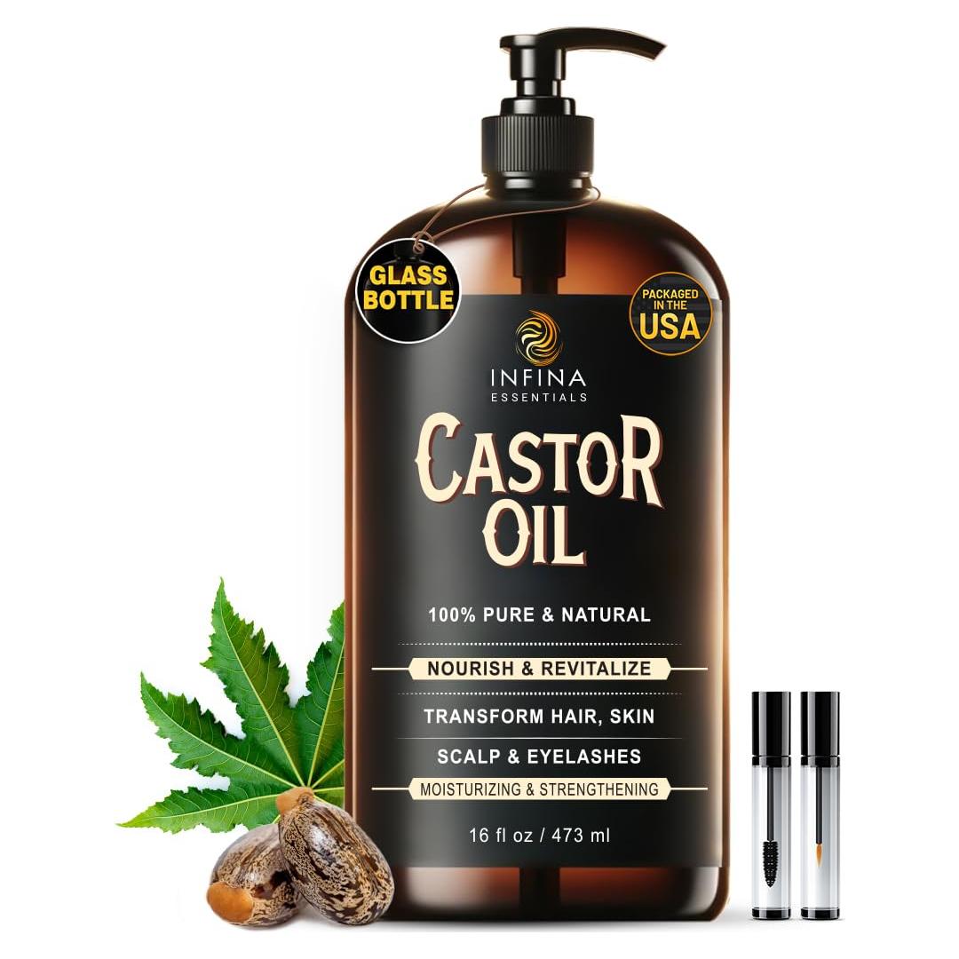Aceite de Ricino Puro INFINA ESSENTIALS 473 ml - Hidratante