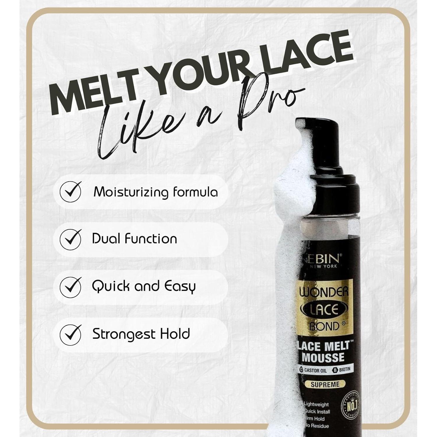 Mousse para Pelucas EBIN NEW YORK 240 ml con Biotina y Aceite de Ricino