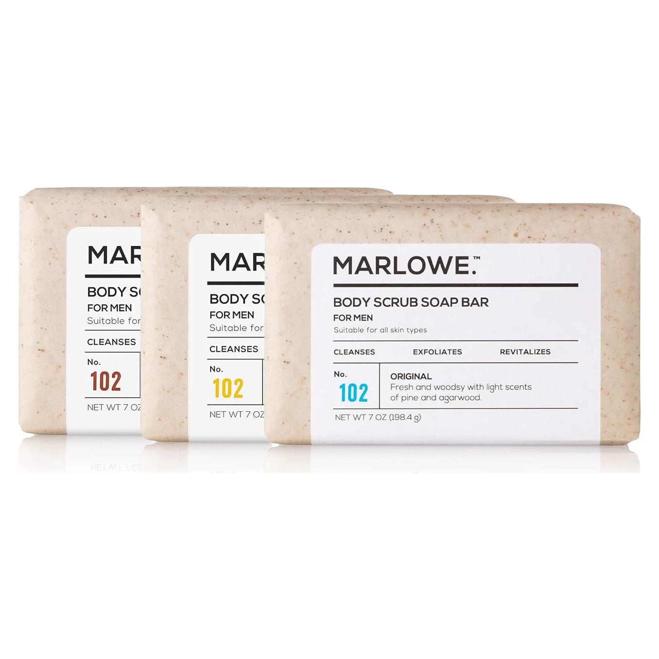 Jabón Exfoliante para Hombre Marlowe 198g - 3 Aromas Naturales