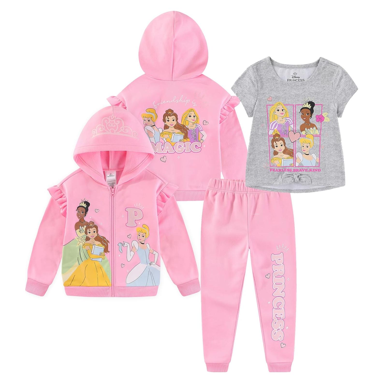 Conjunto Sudadera, Camiseta y Pantalones Disney Niñas 2T-6X