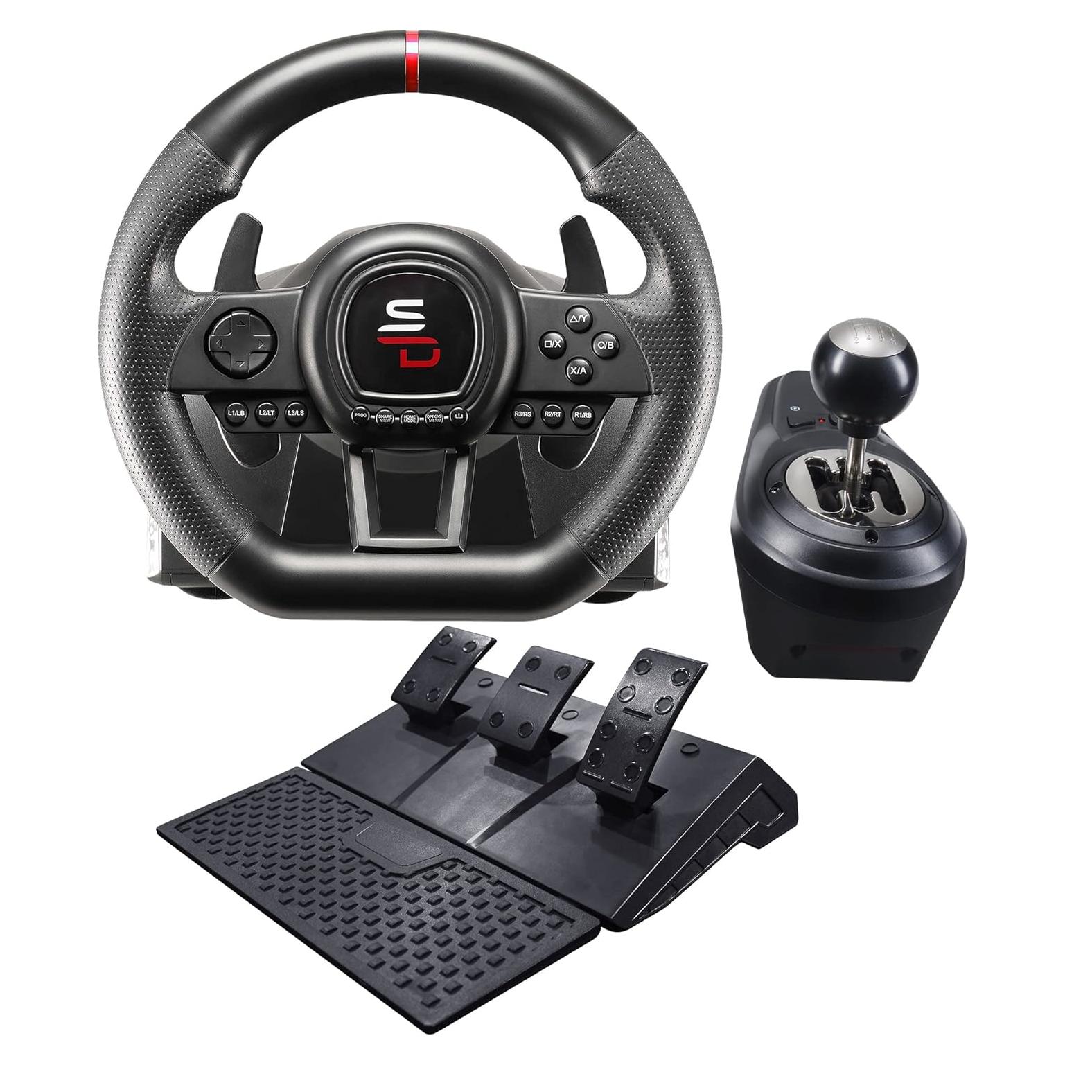 Volante Subsonic GS650-X con palanca y 3 pedales para consolas