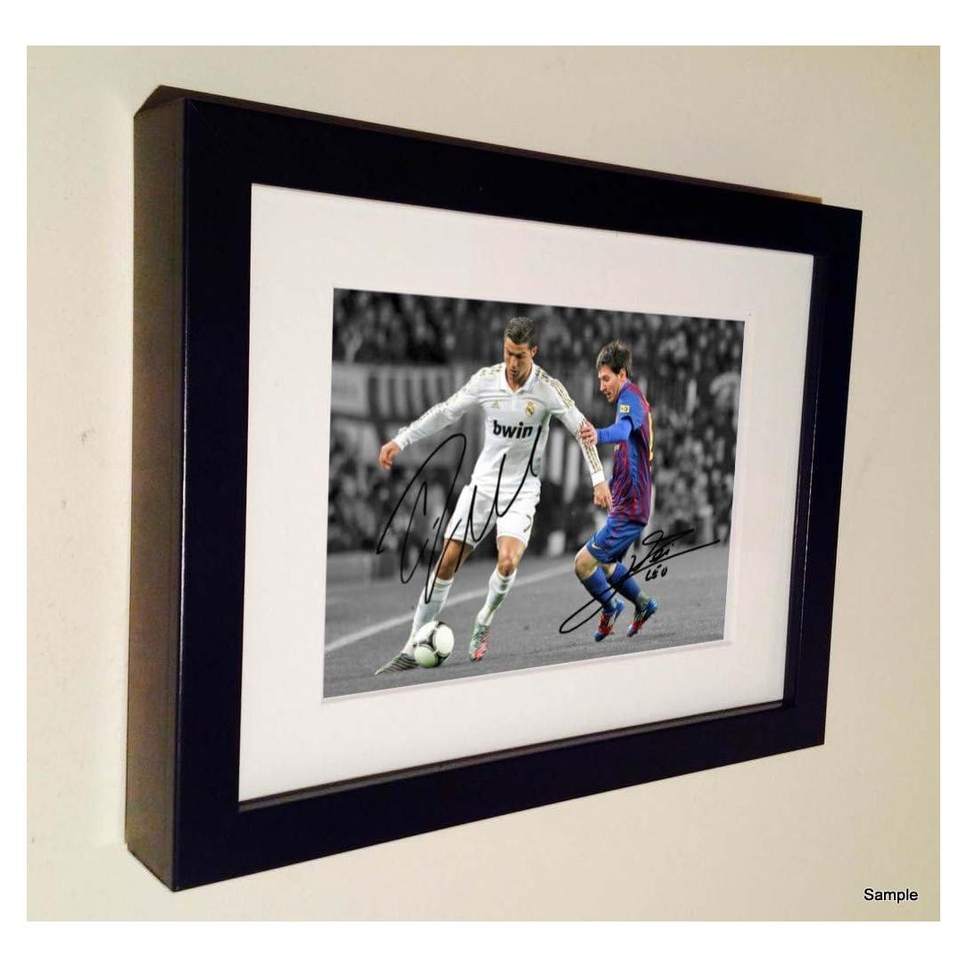 Foto Autografiada Cristiano Ronaldo y Lionel Messi en Marco 33x24cm