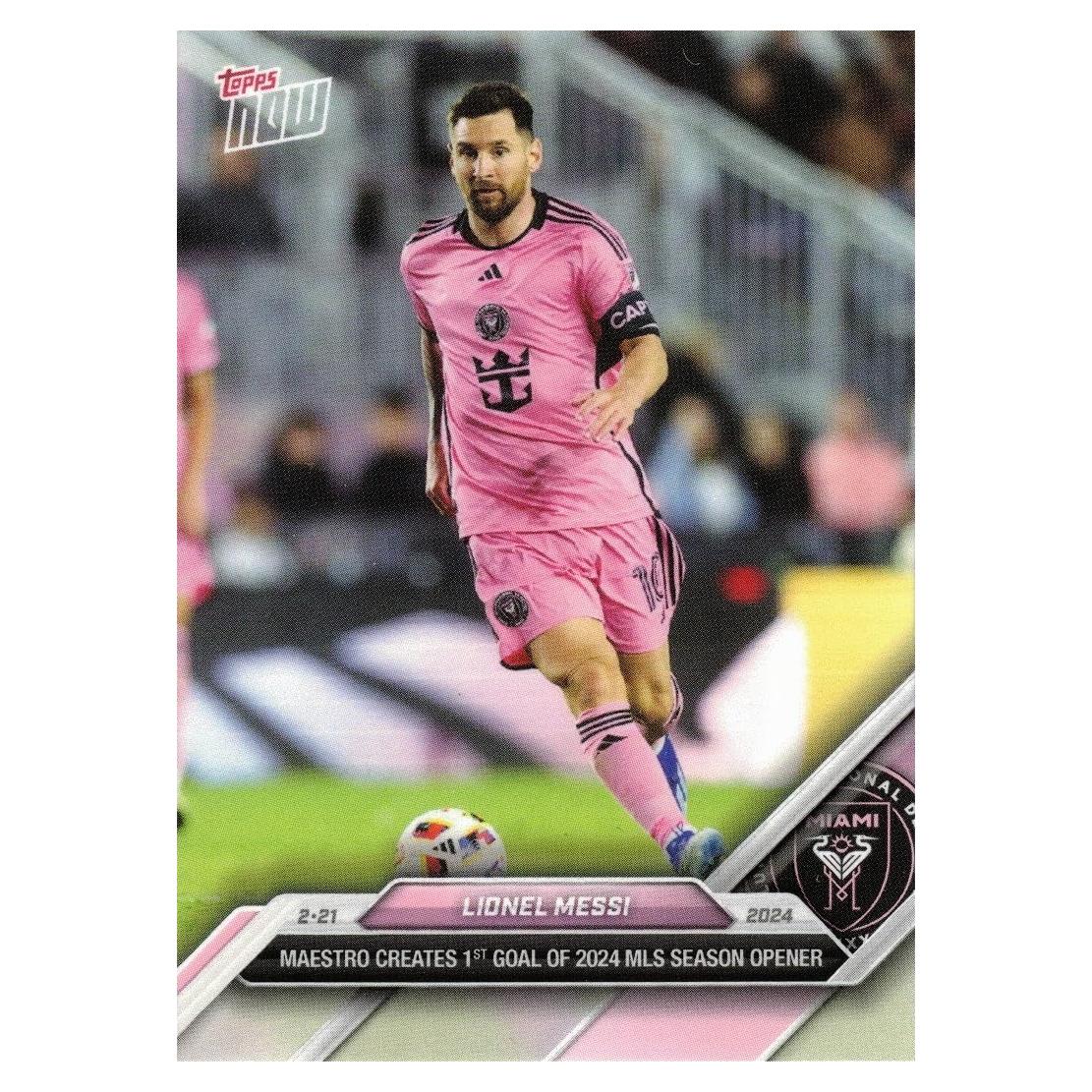 Tarjeta de Fútbol Lionel Messi 2024 Topps Now Inter Miami