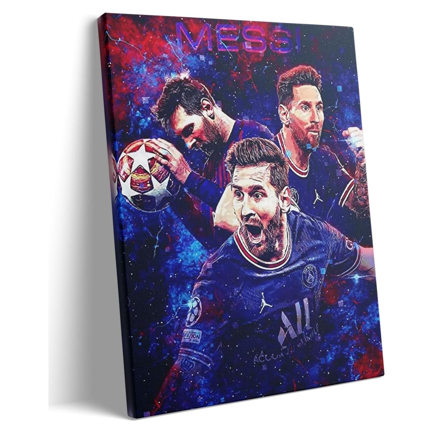 Lienzo de Pared Lionel Messi PSG y Barcelona 40.64x50.8cm