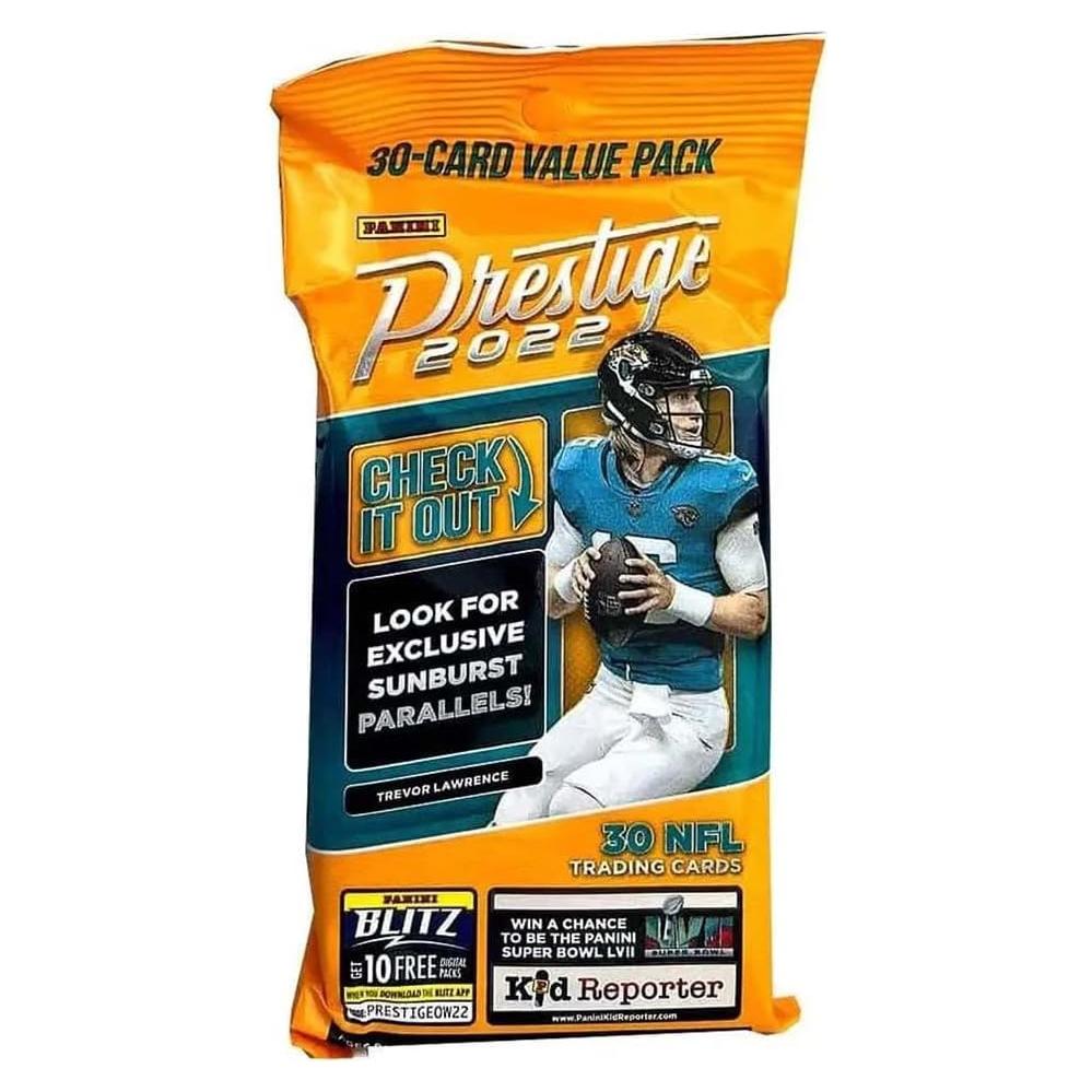 Paquete Jumbo de Tarjetas de Comercio NFL Panini 2022 - 60 Tarjetas