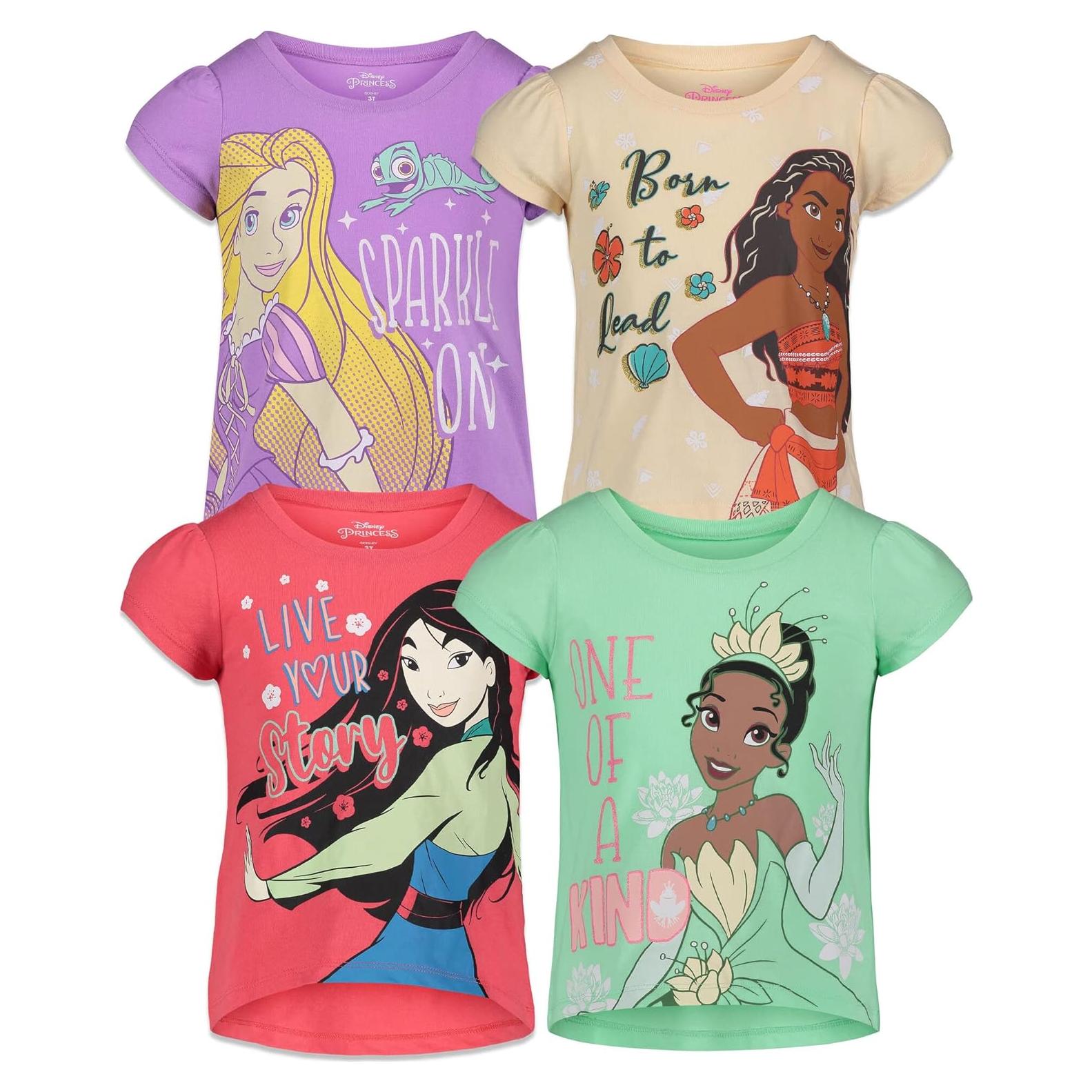 Paquete 4 camisetas Disney Princess para niñas 2T