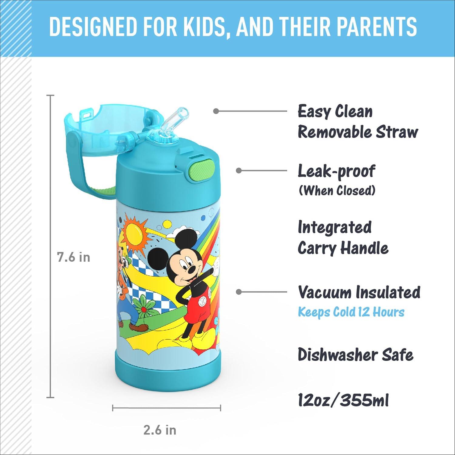 Botella de Agua THERMOS FUNTAINER 354 ml con Pajilla Mickey