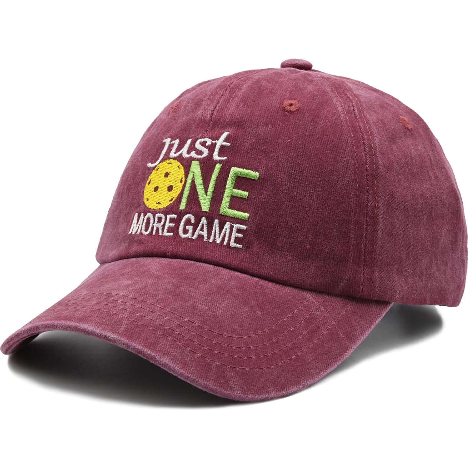 Gorra de Pickleball Ajustable Bordada 100% Algodón Roja