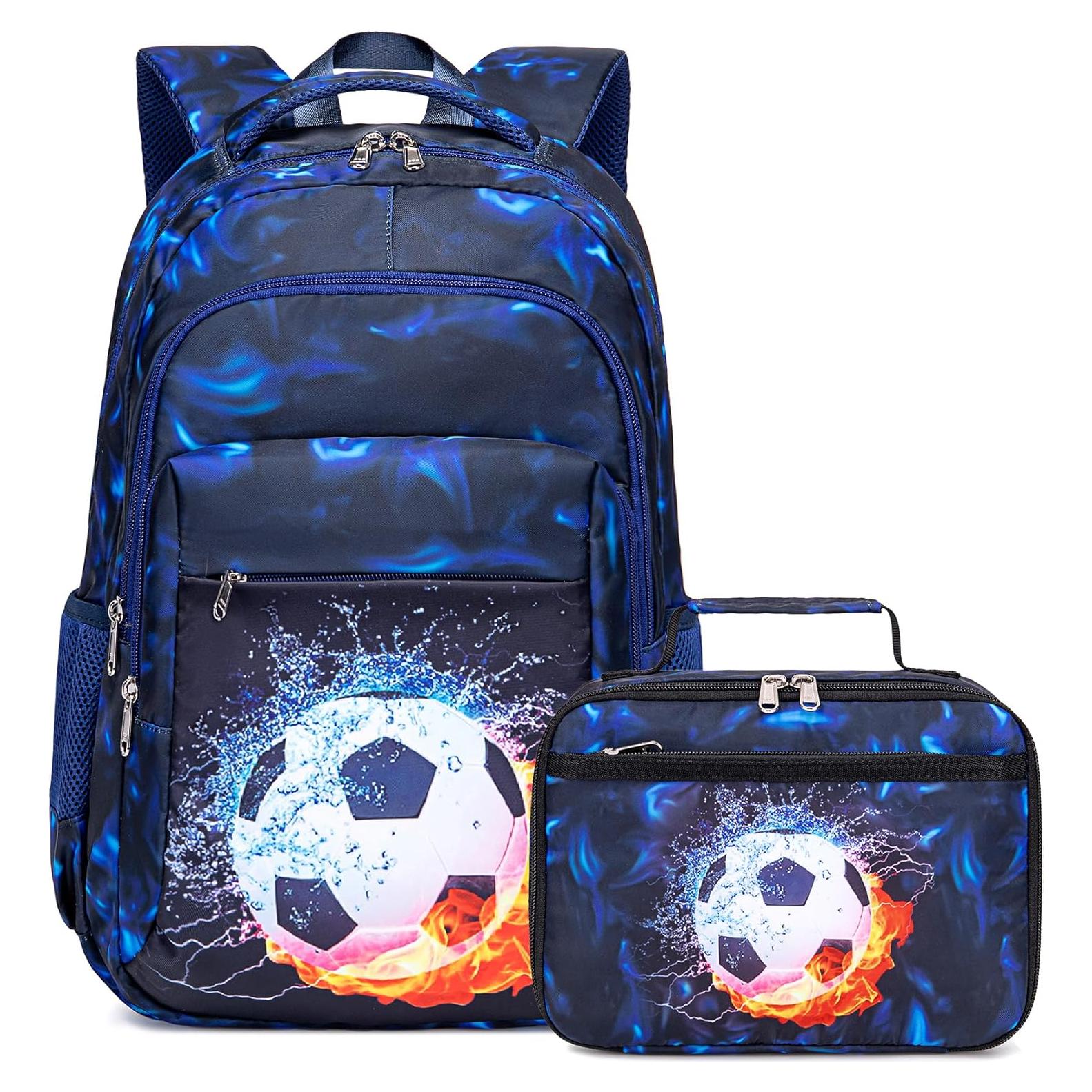 Mochila Escolar LEDAOU para Niños con Caja de Almuerzo 42x30x12cm