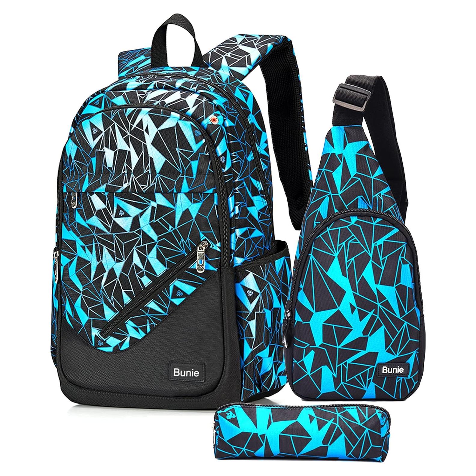 Mochila Escolar Grande Bunie Azul para Niños 7-16 Años