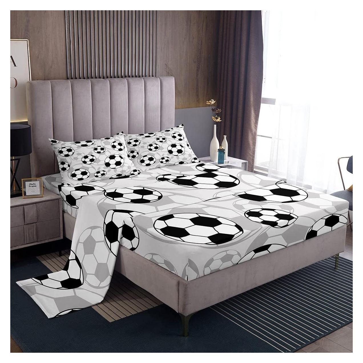 Juego de Sábanas Completo Feelyou Fútbol 4 Piezas Microfibra