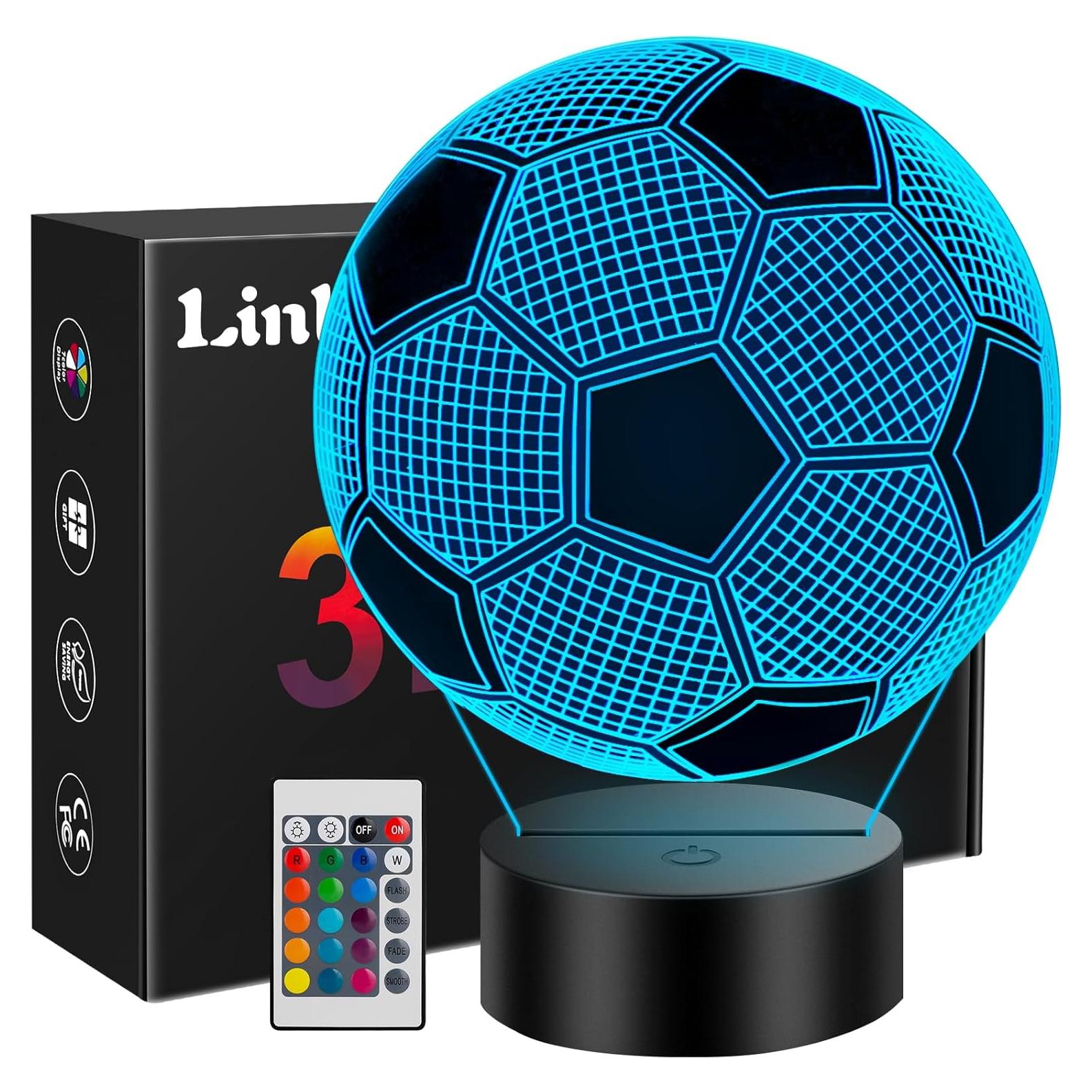 Lámpara Nocturna 3D de Fútbol Linkax - 16 Colores Cambiantes