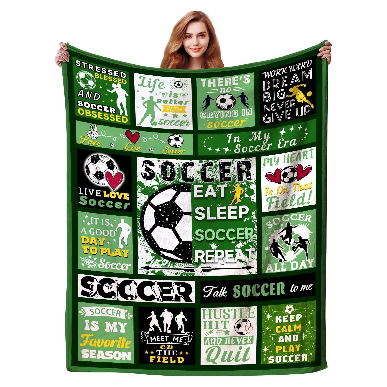 Manta de Franela Nukeep Fútbol 127x102cm para Niños y Adultos