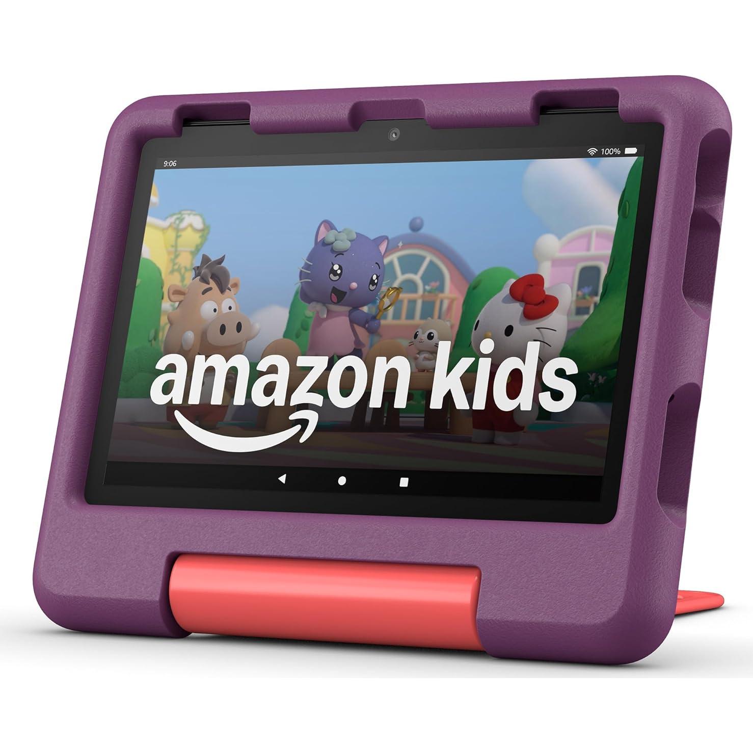 Tableta Amazon Fire HD 8 Kids 32GB Uva 2024 con controles parentales