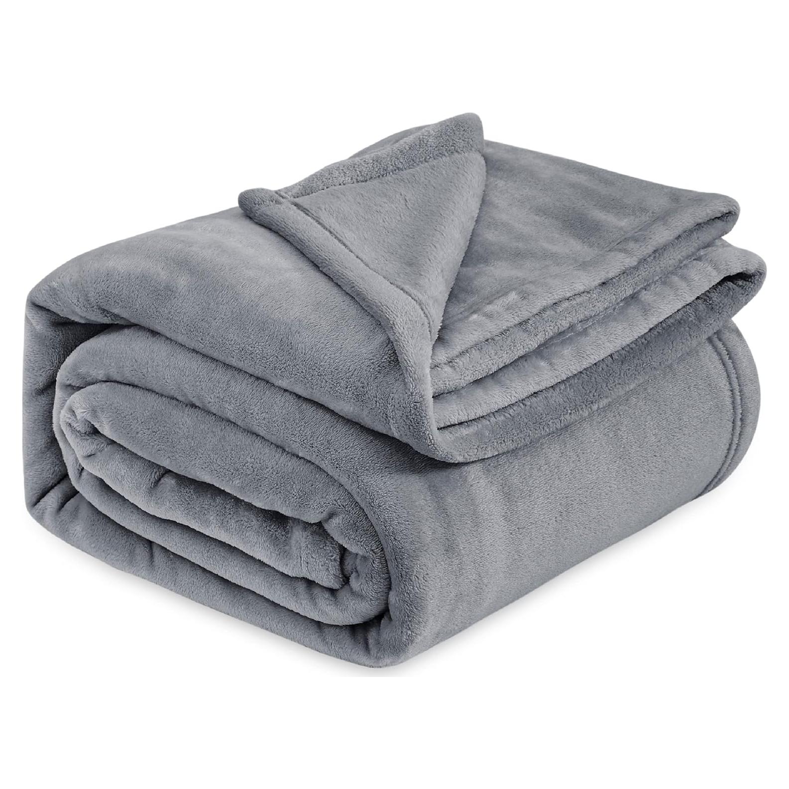 Manta de Franela Bedsure Queen Gris Suave Microfibra 228.6x228.6 cm