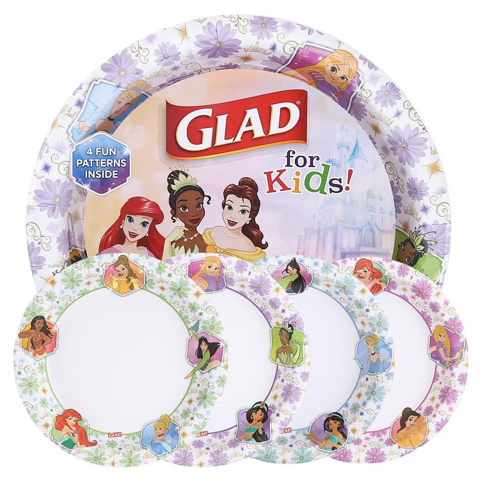 Platos de Papel Disney Princesas Glad 8.5" 40 Unidades