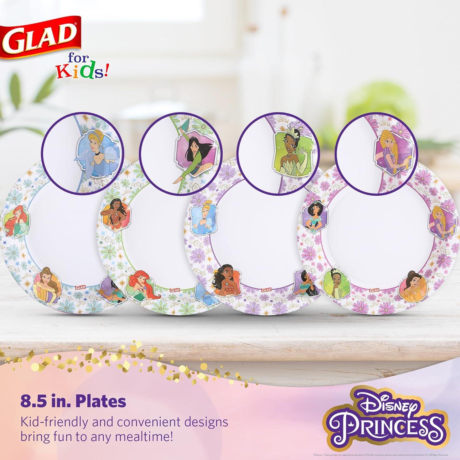 Platos de Papel Disney Princesas Glad 8.5" 40 Unidades