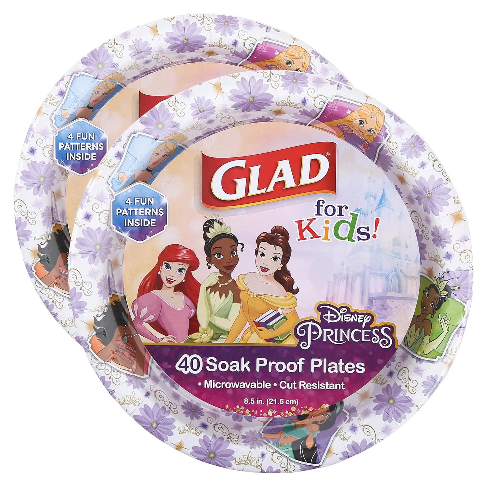 Platos de Papel Disney Princesas Glad 8.5" 40 Pzs