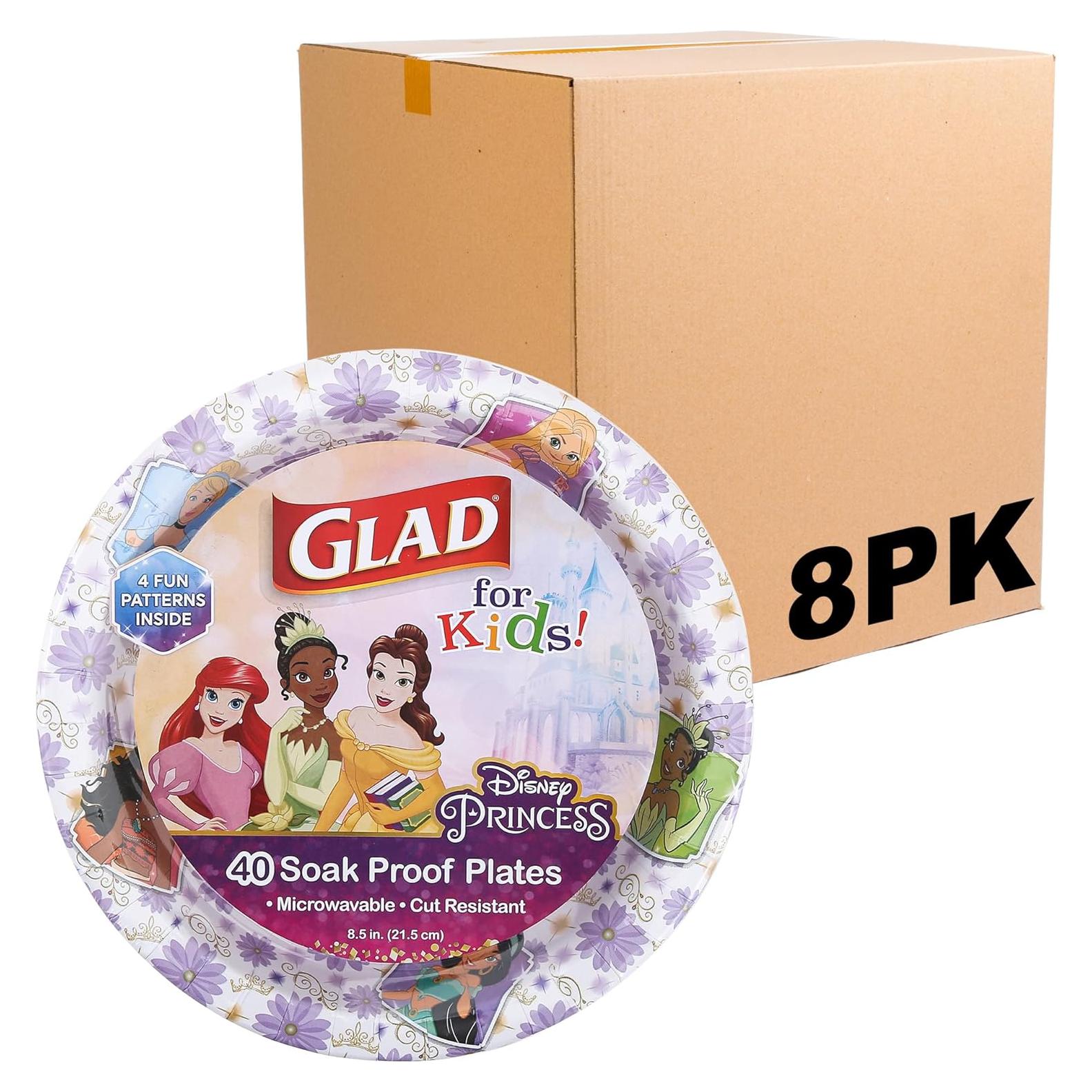 Platos de Papel Disney Princesa Glad 40 Piezas 21.6 cm