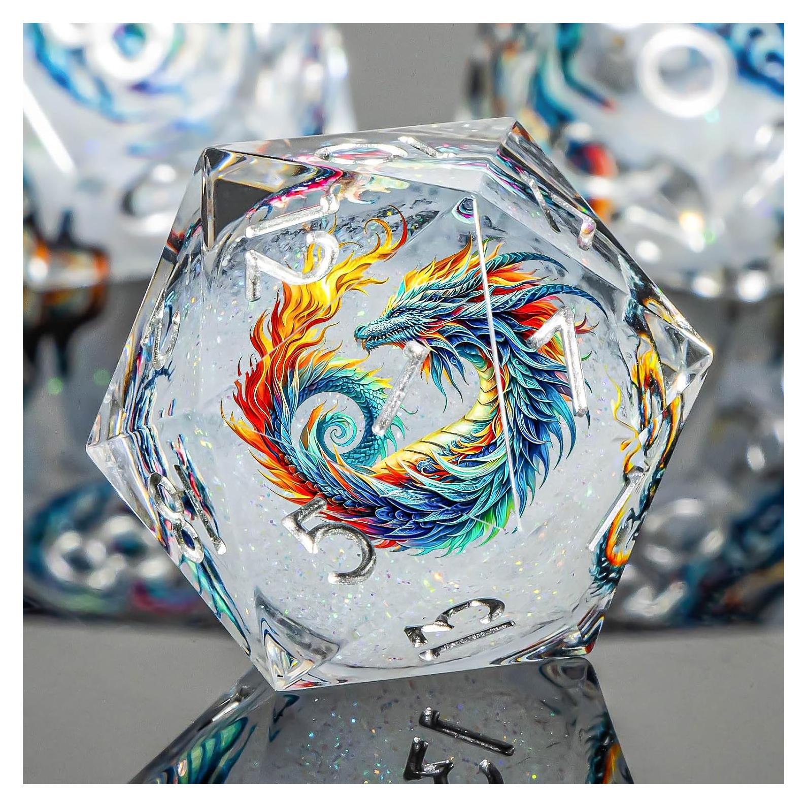 Conjunto de Dados DND Roycevon 7Pcs Resina Blanca para Rol