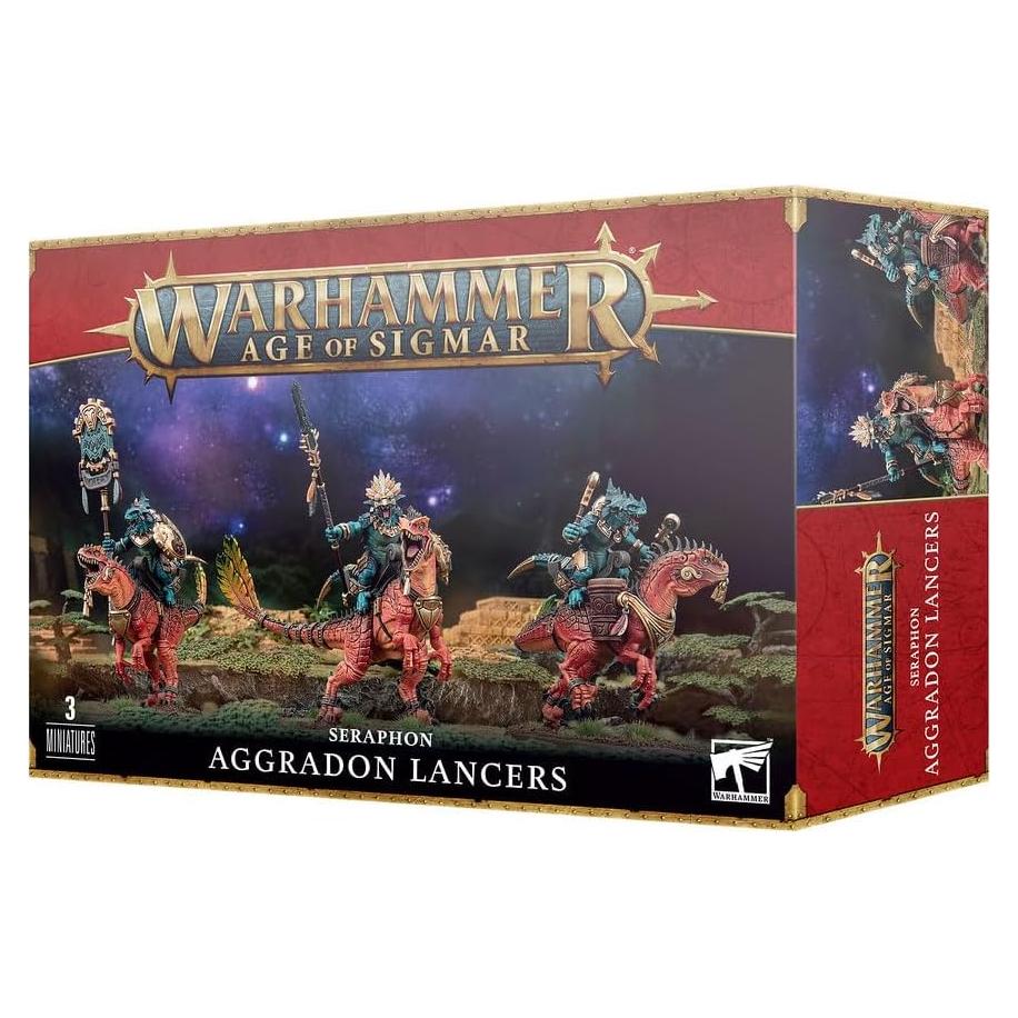 Miniaturas Aggradon Lancers Seraphon Games Workshop - 3 Jinetes
