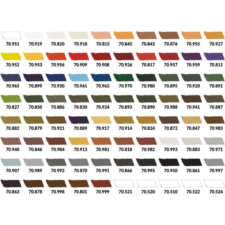 Estuche Básico Vallejo - 80 Pinturas Acrílicas 18 ml