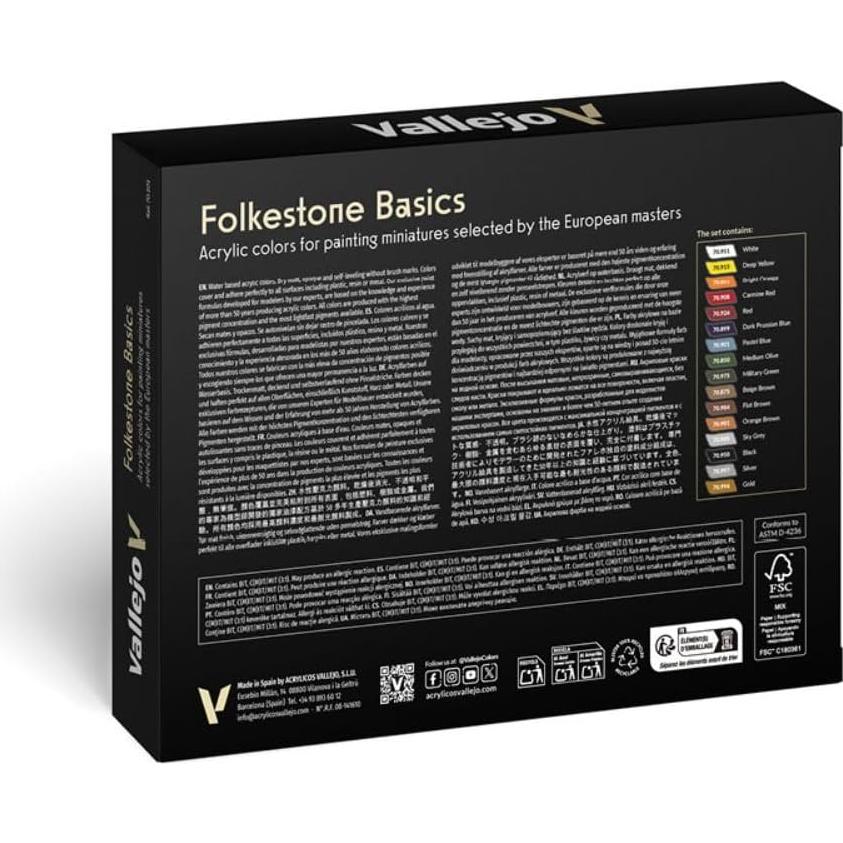 Set de Pintura Acrílica Vallejo Folkestone 16 Botellas 18 ml