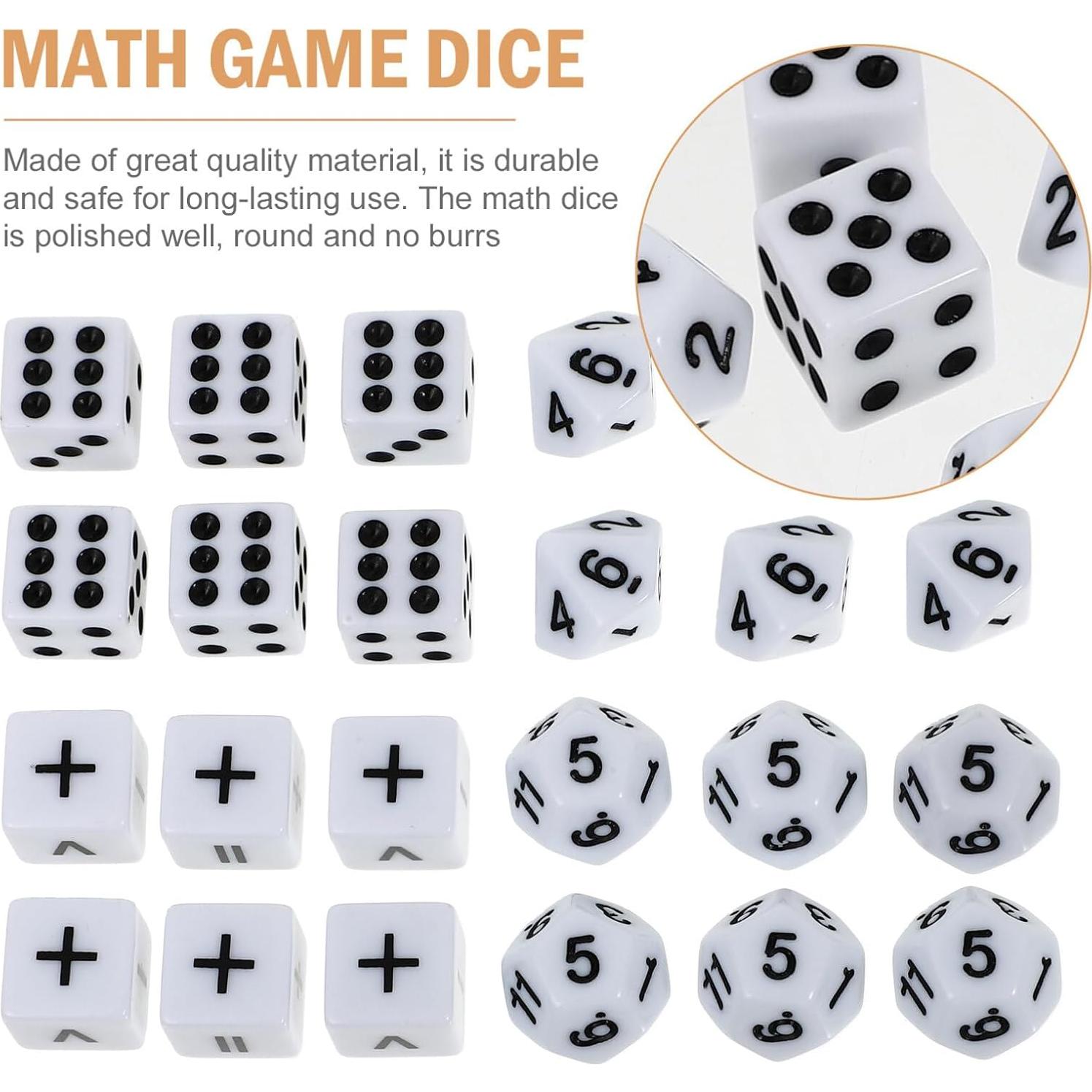 Juego de Dados Educativos NUOBESTY 24 Piezas 16mm