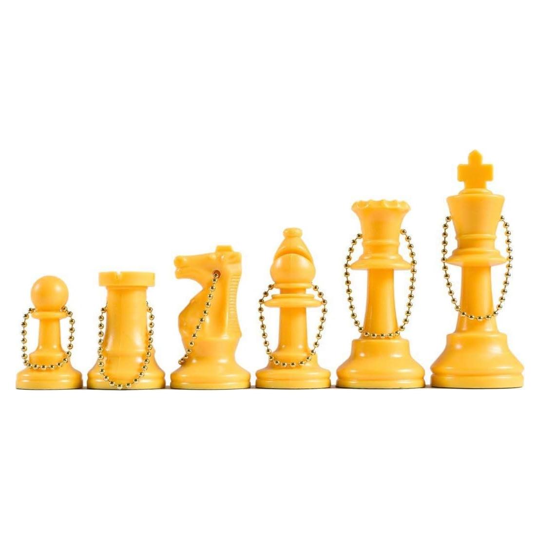 Conjunto de Ajedrez de Llaveros WE Games Amarillo 17 Piezas