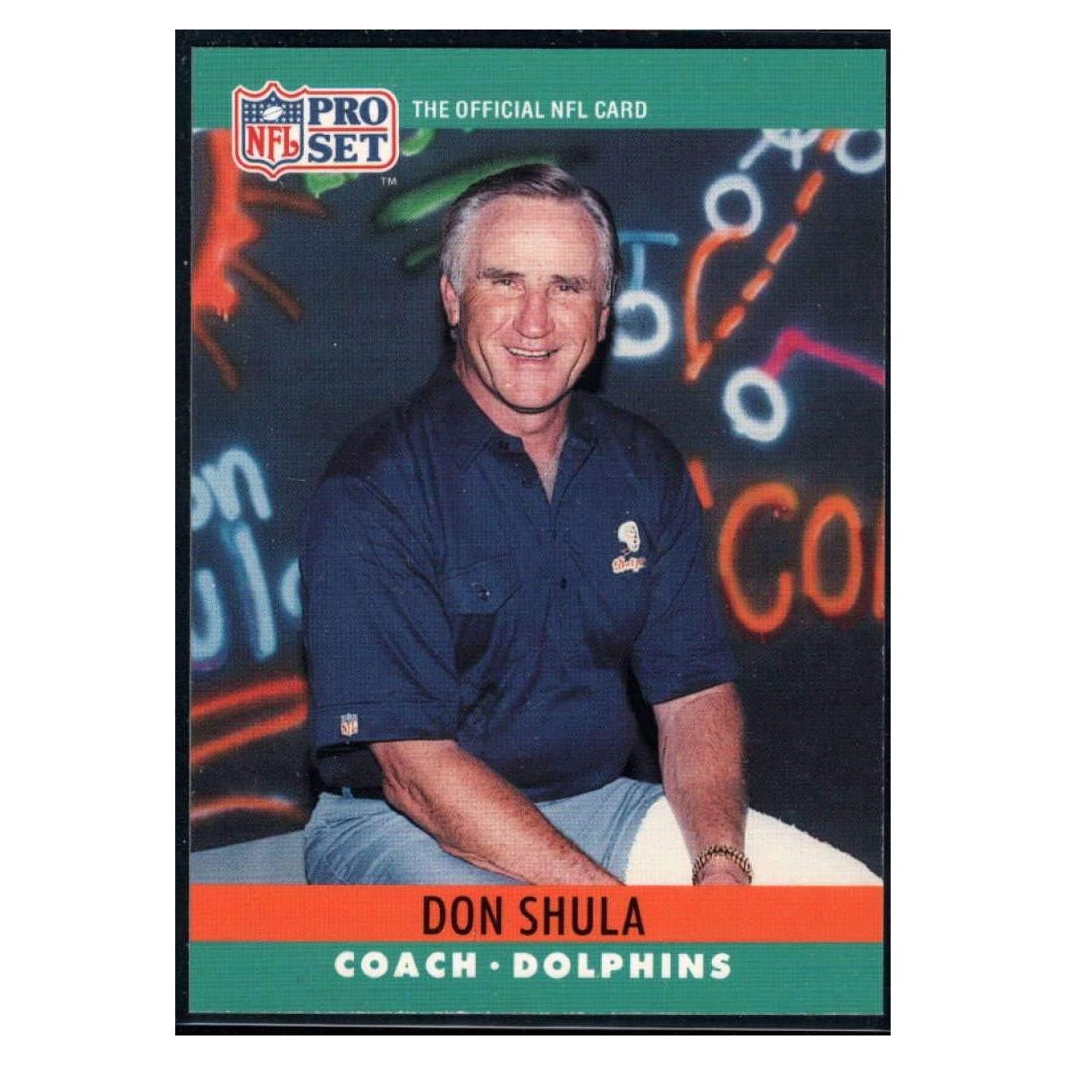 Tarjeta de colección Pro Set 1990 Don Shula #185