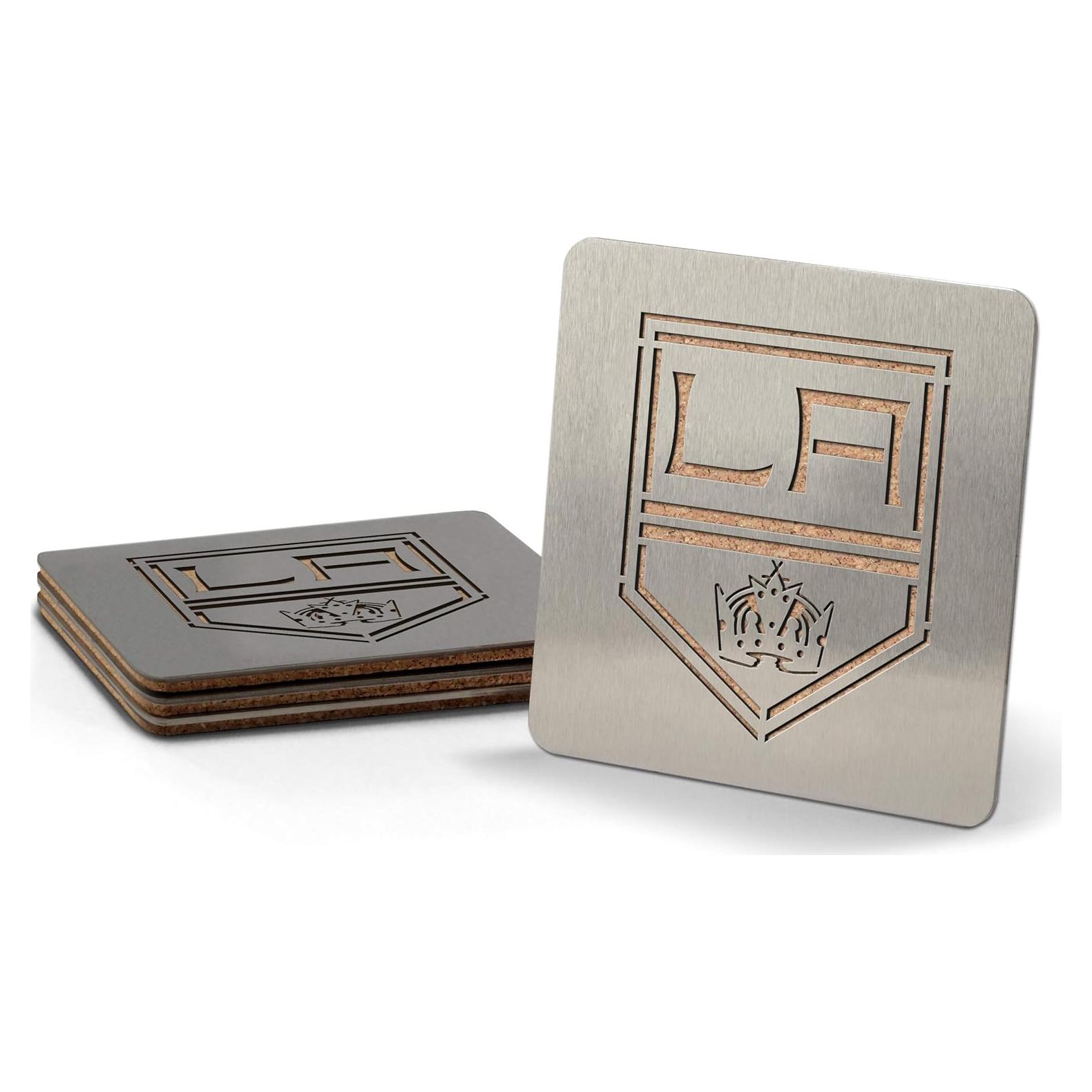 Juego de 4 Posavasos de Acero Inoxidable YouTheFan NHL Kings