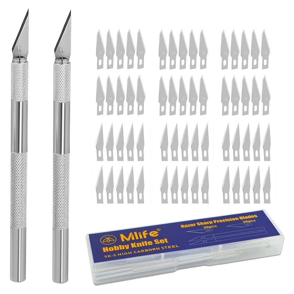 Cuchillo de Precisión Mlife de Acero Inoxidable con 60 Cuchillas
