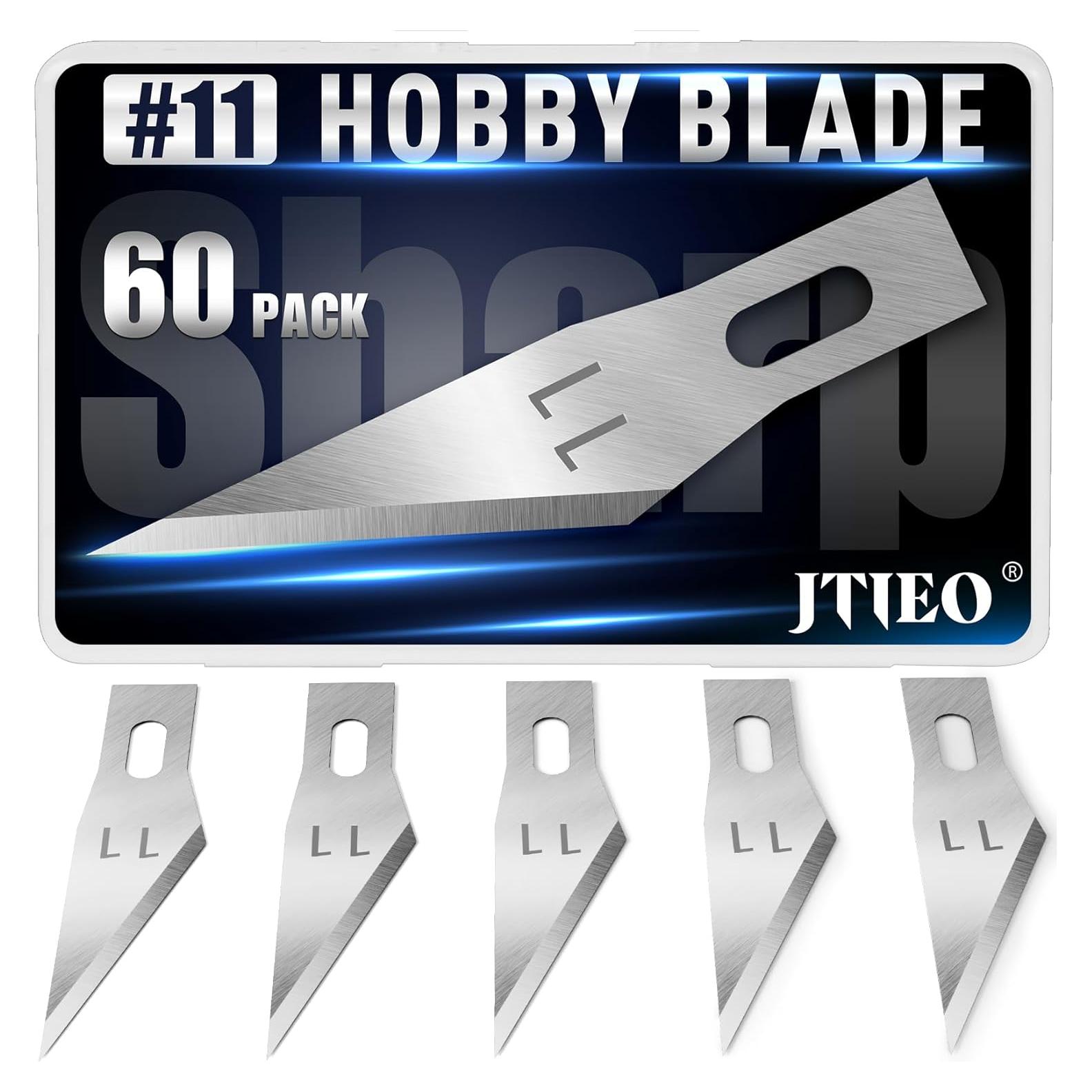 Cuchillas de Cuchillo Exacto JTIEO #11 Acero Alto Carbono 60 Piezas