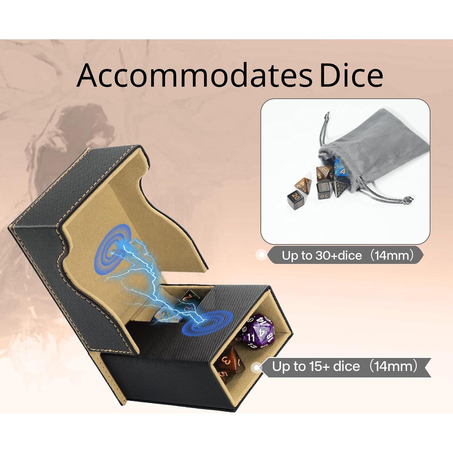 Torre de Dados y Bandeja Plegable Stepane Negra/Marrón