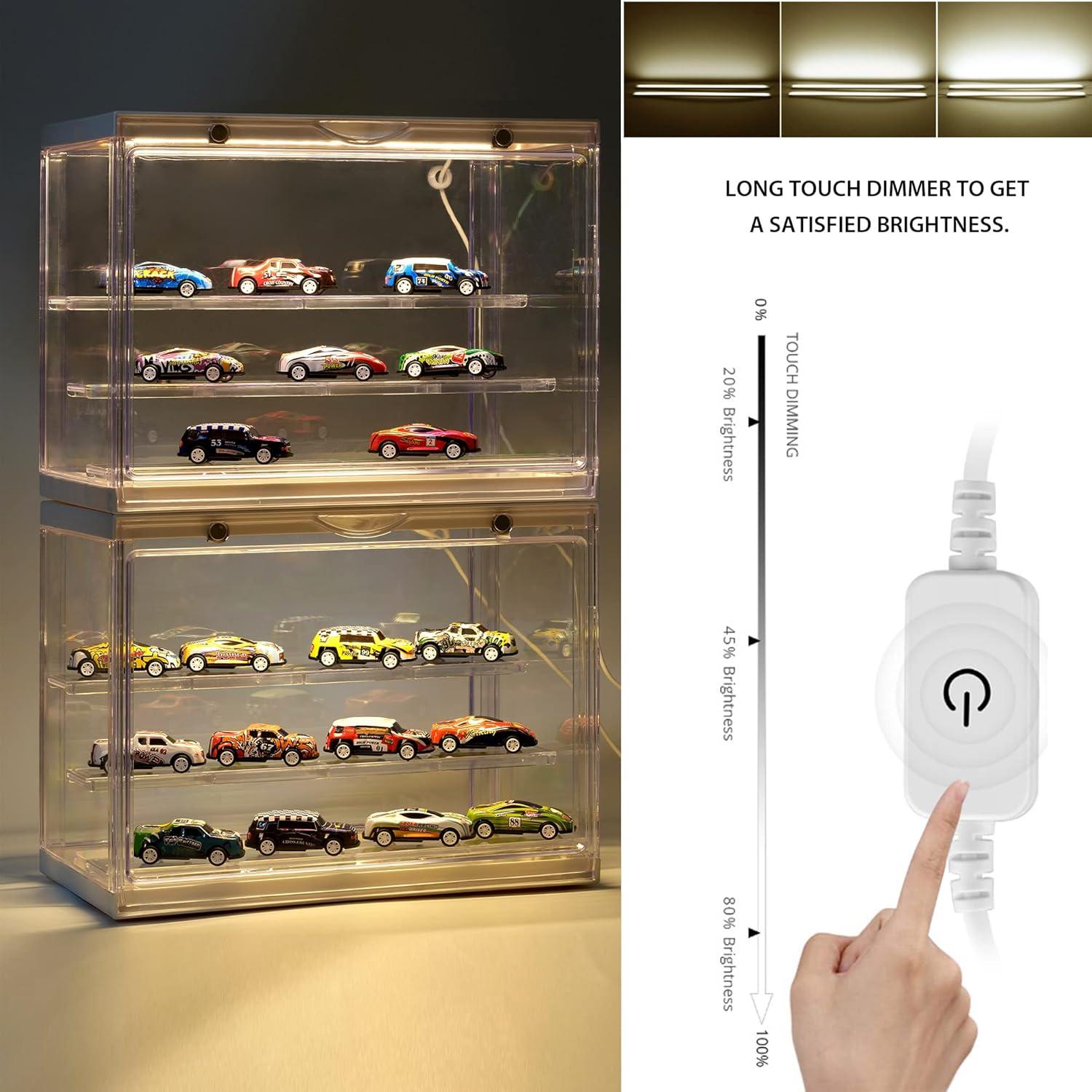 Vitrina para Mini Figuras de Acción Welloux 30x23x17 cm Iluminada