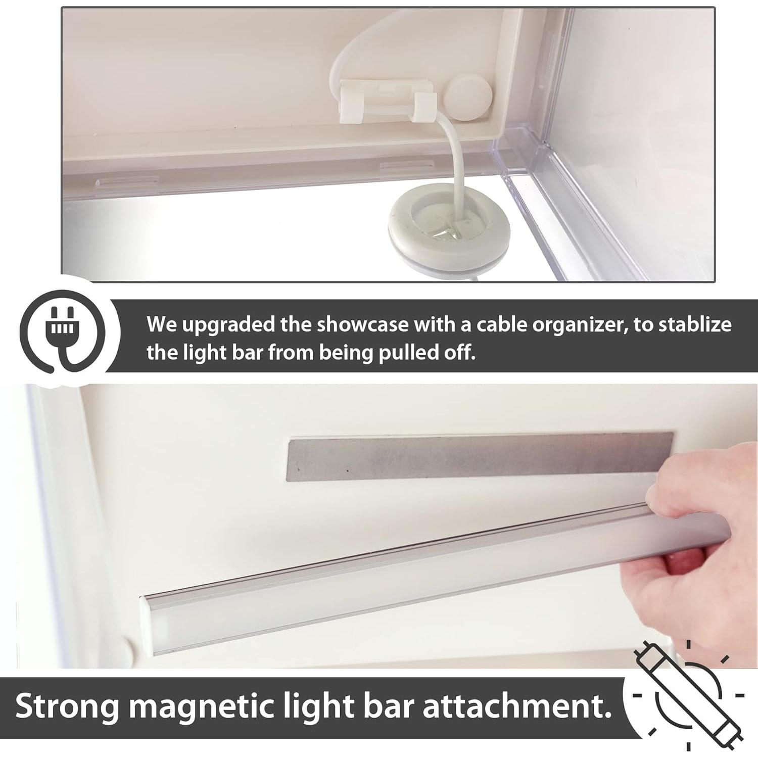 Vitrina para Mini Figuras de Acción Welloux 30x23x17 cm Iluminada