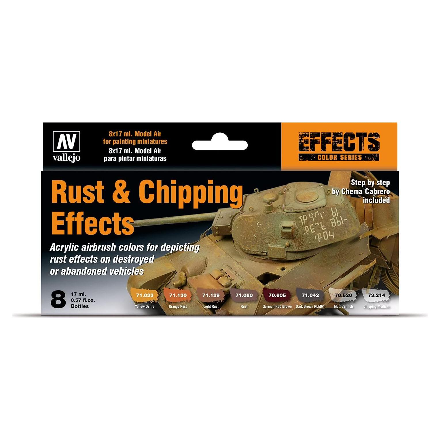 Juego de Pintura Acrílica Vallejo Efectos Óxido 17ml