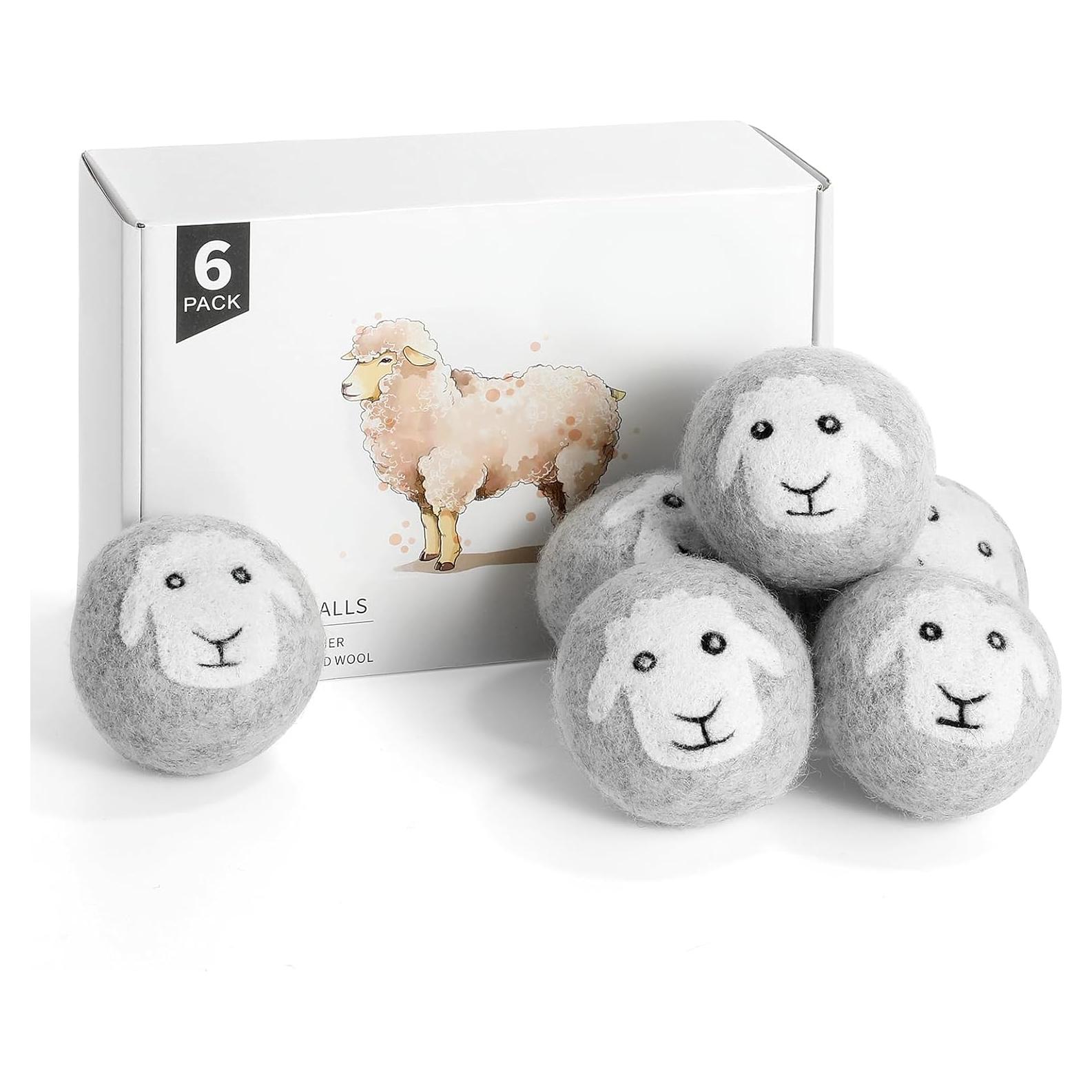 Bolas de Secadora de Lana Anpilipala 6 Piezas Gris Ecológicas
