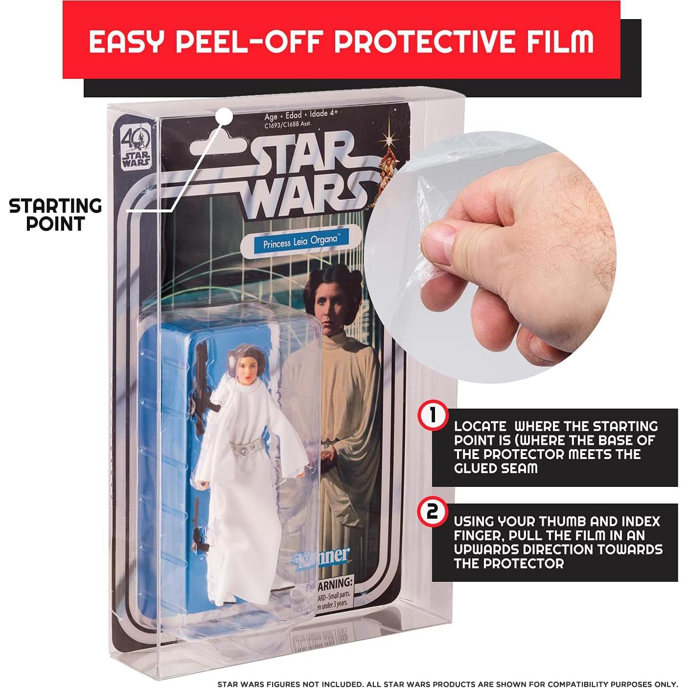 Caja Protectora Plástica EVORETRO para Figuras Star Wars 15.24 cm - Paquete de 12