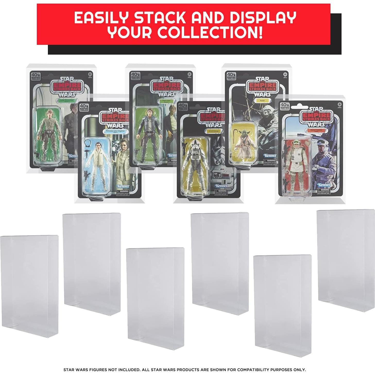 Caja Protectora Plástica EVORETRO para Figuras Star Wars 15.24 cm - Paquete de 12