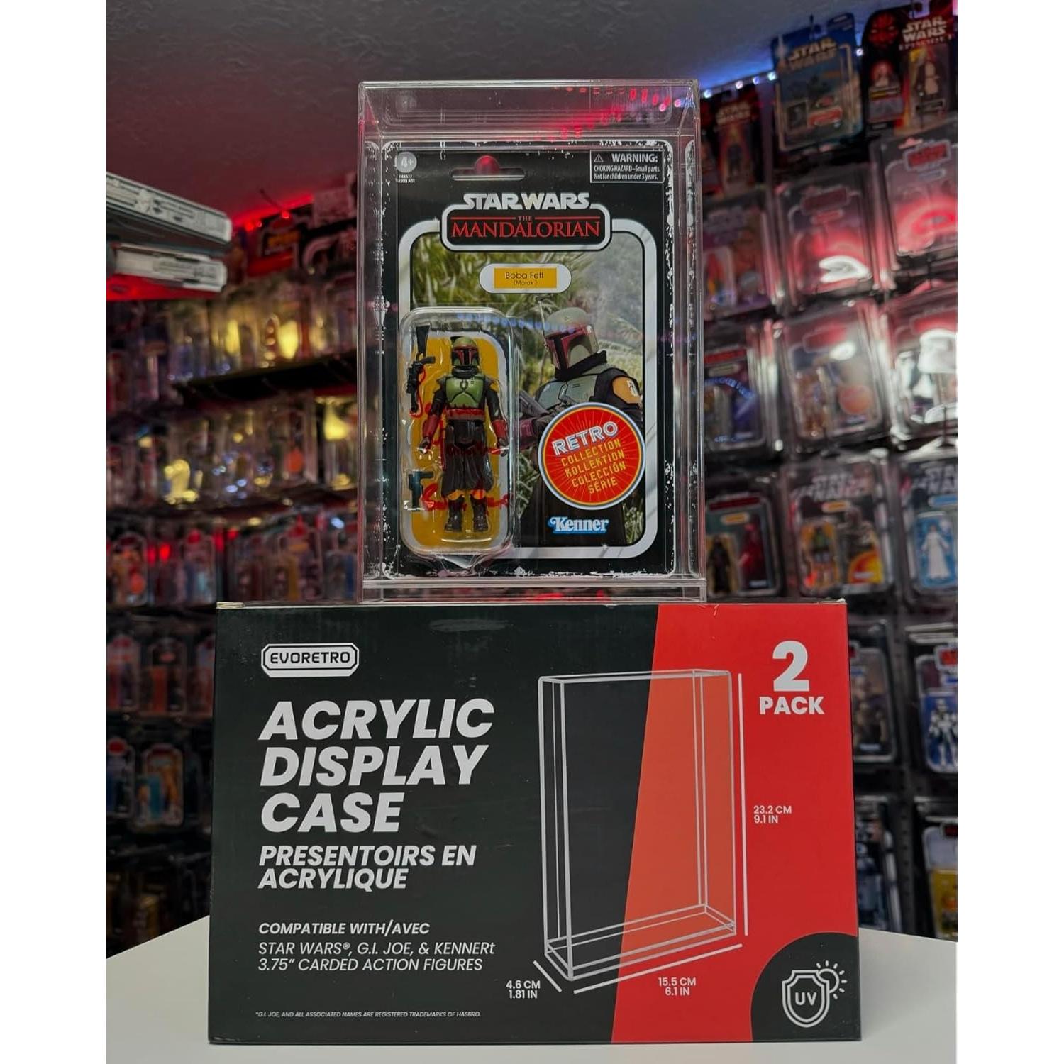 Protector de Exhibición Acrílico EVORETRO para Figuras 3.75"