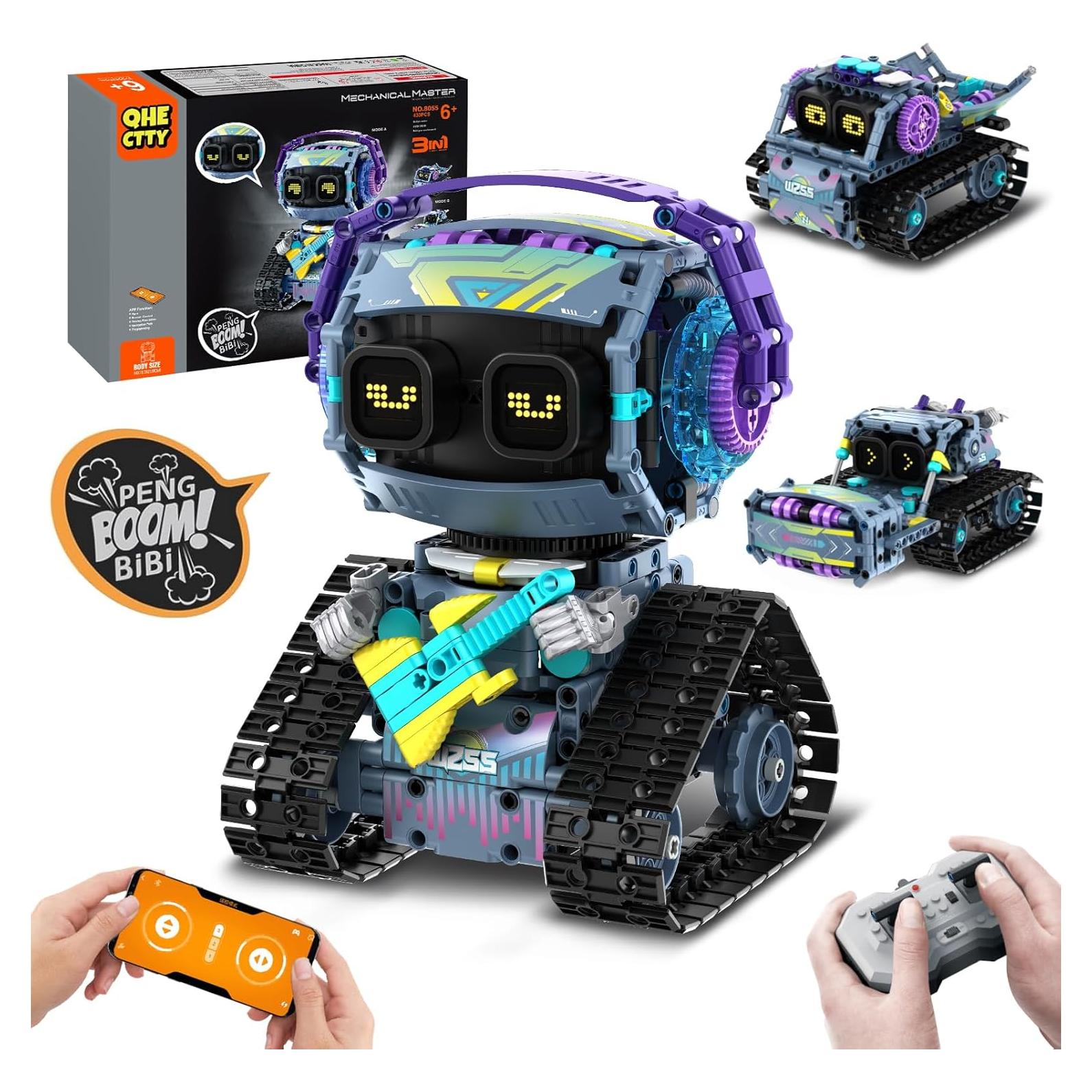 Kit de Construcción Robot STEM QHECTTY 3 en 1 para Niños