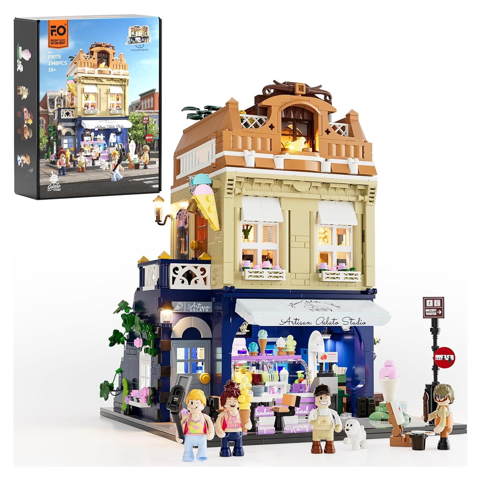 Set de Construcción Tienda de Gelato FUNWHOLE 1948 Piezas