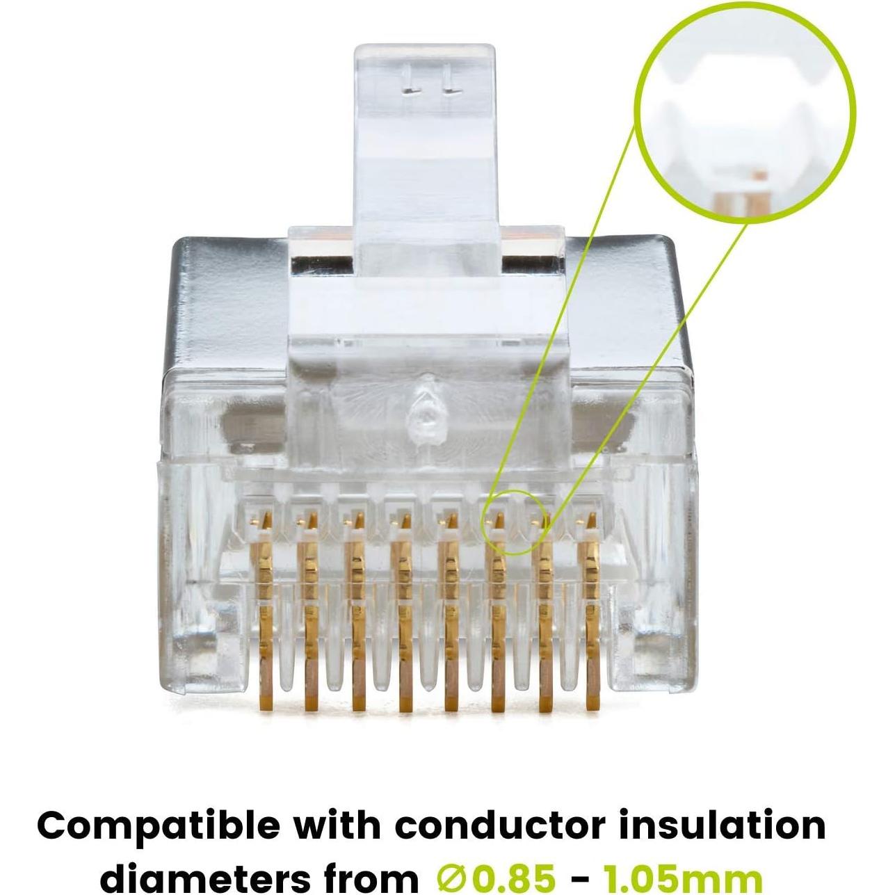 Conectores RJ45 Pasar a Través trueCABLE Cat5e 10 Piezas