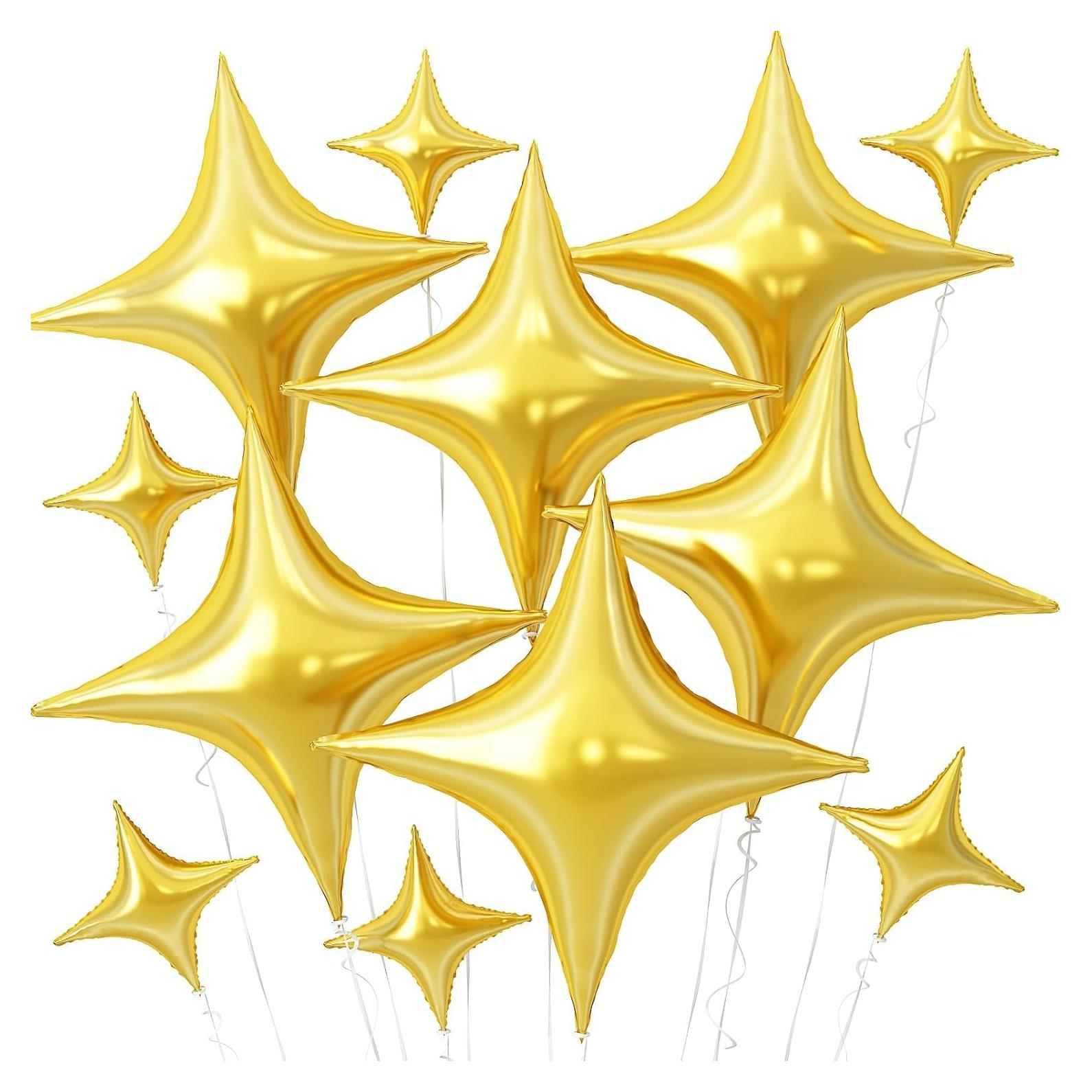 Globos Estrella Dorada 12 Piezas Adorely 66 cm y 25 cm