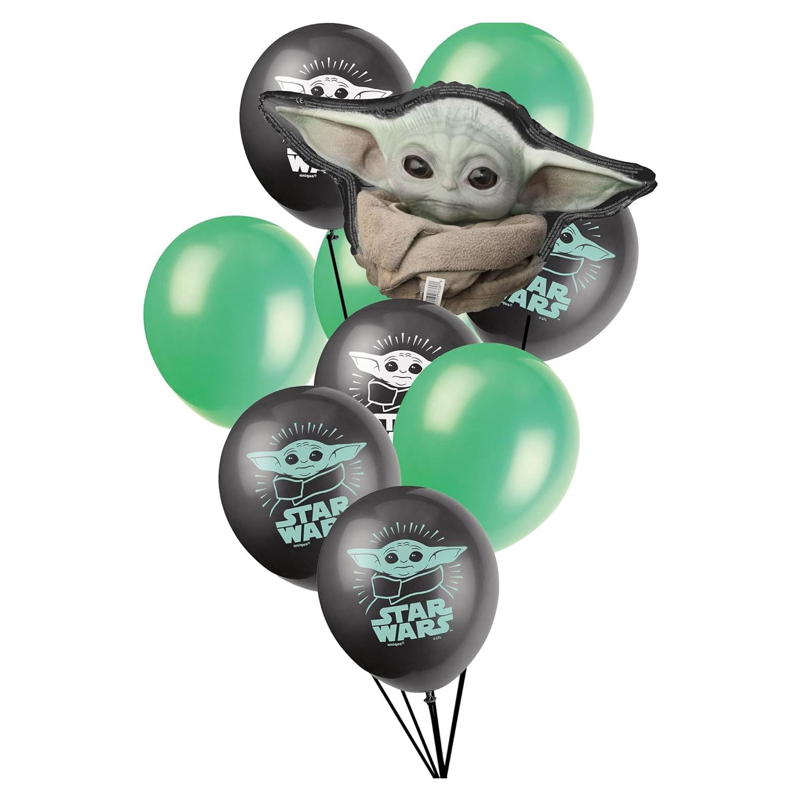Kit de Globos Baby Yoda 19 Piezas - Fiesta Temática Star Wars