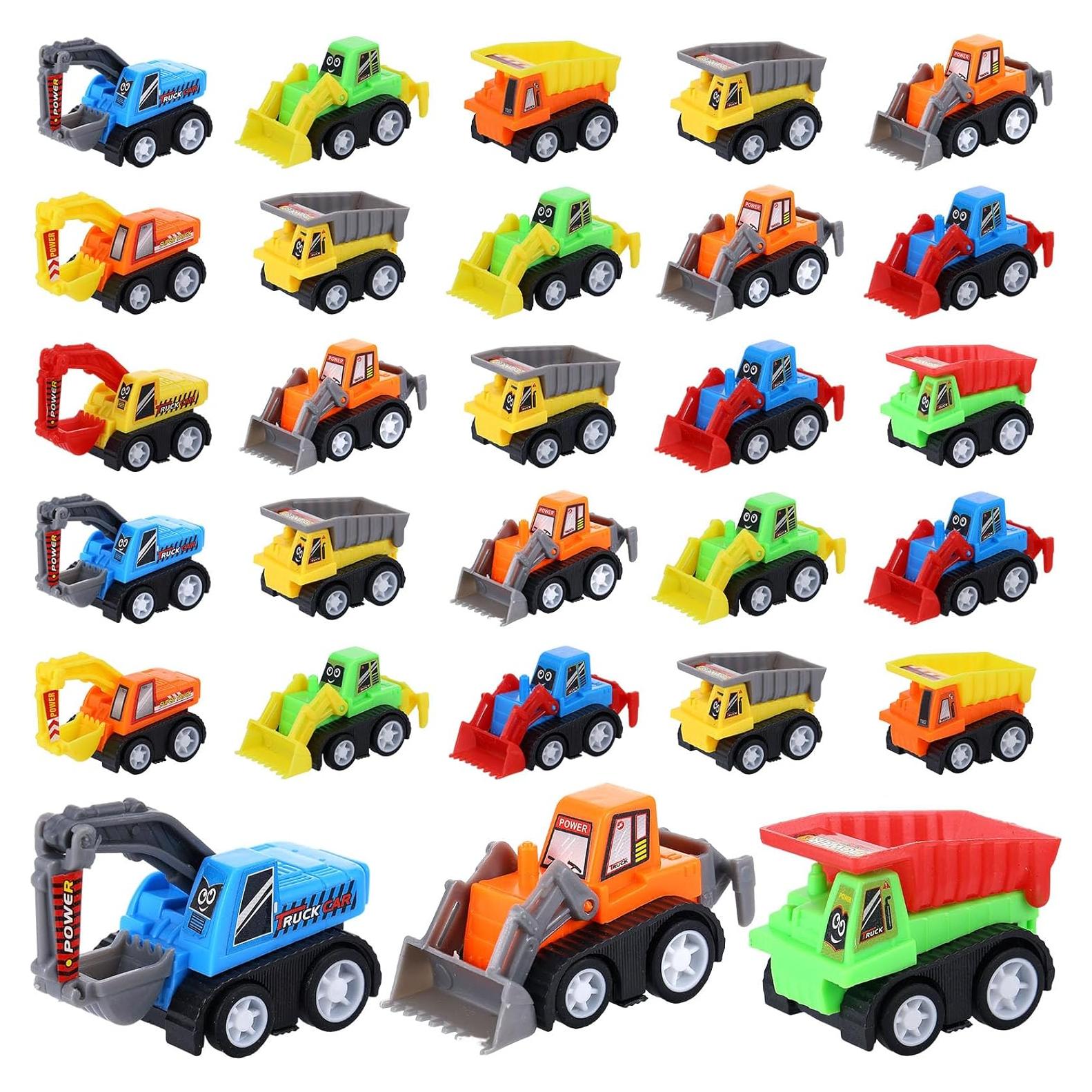 15 Mini Juguetes de Construcción DERTE Vehículos Retroceso