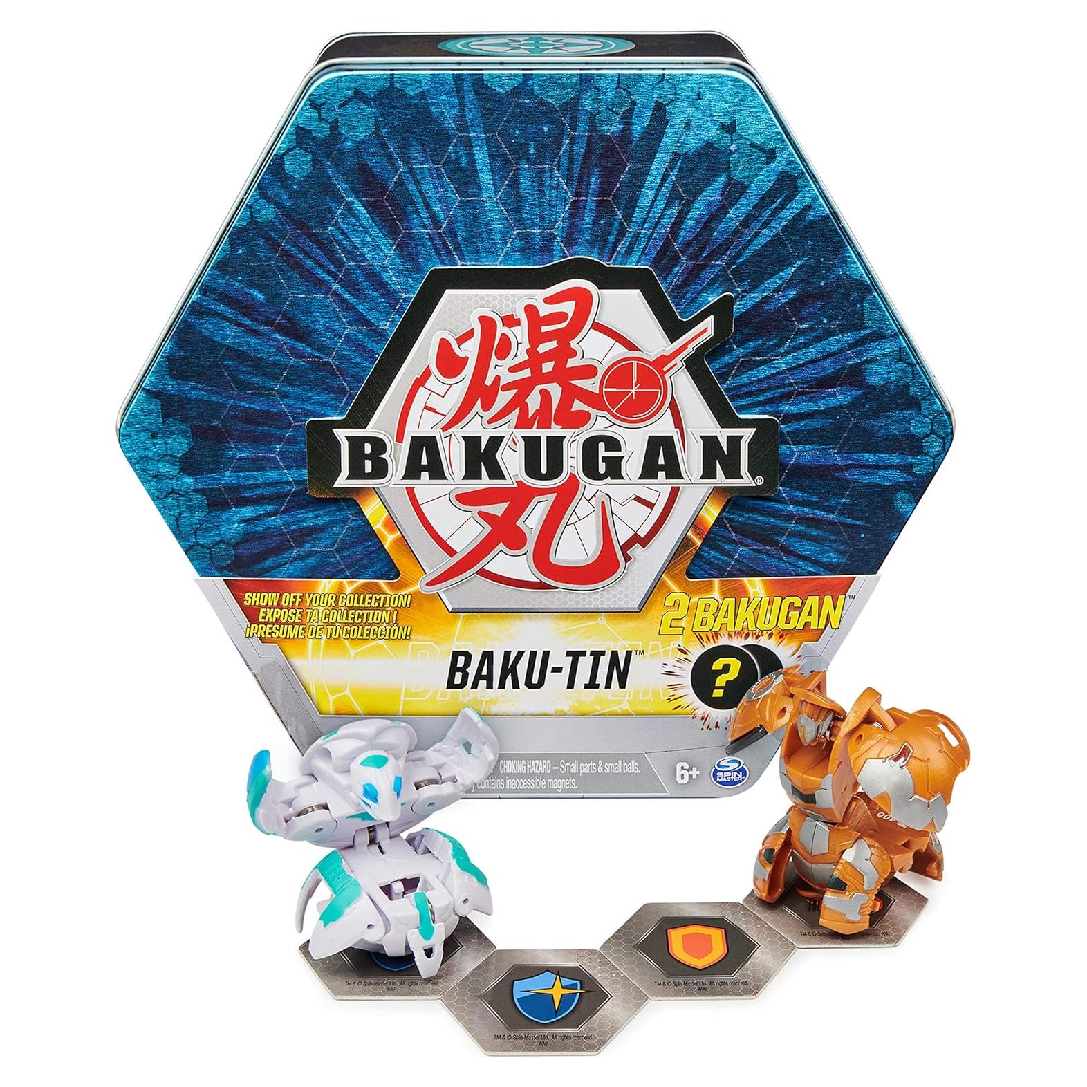 Bakugan Baku-Tin, Premium Collector’s Storage Tin with 2 Mystery (Style May Vary), Kids Toys for Boys Aged 6 and Up