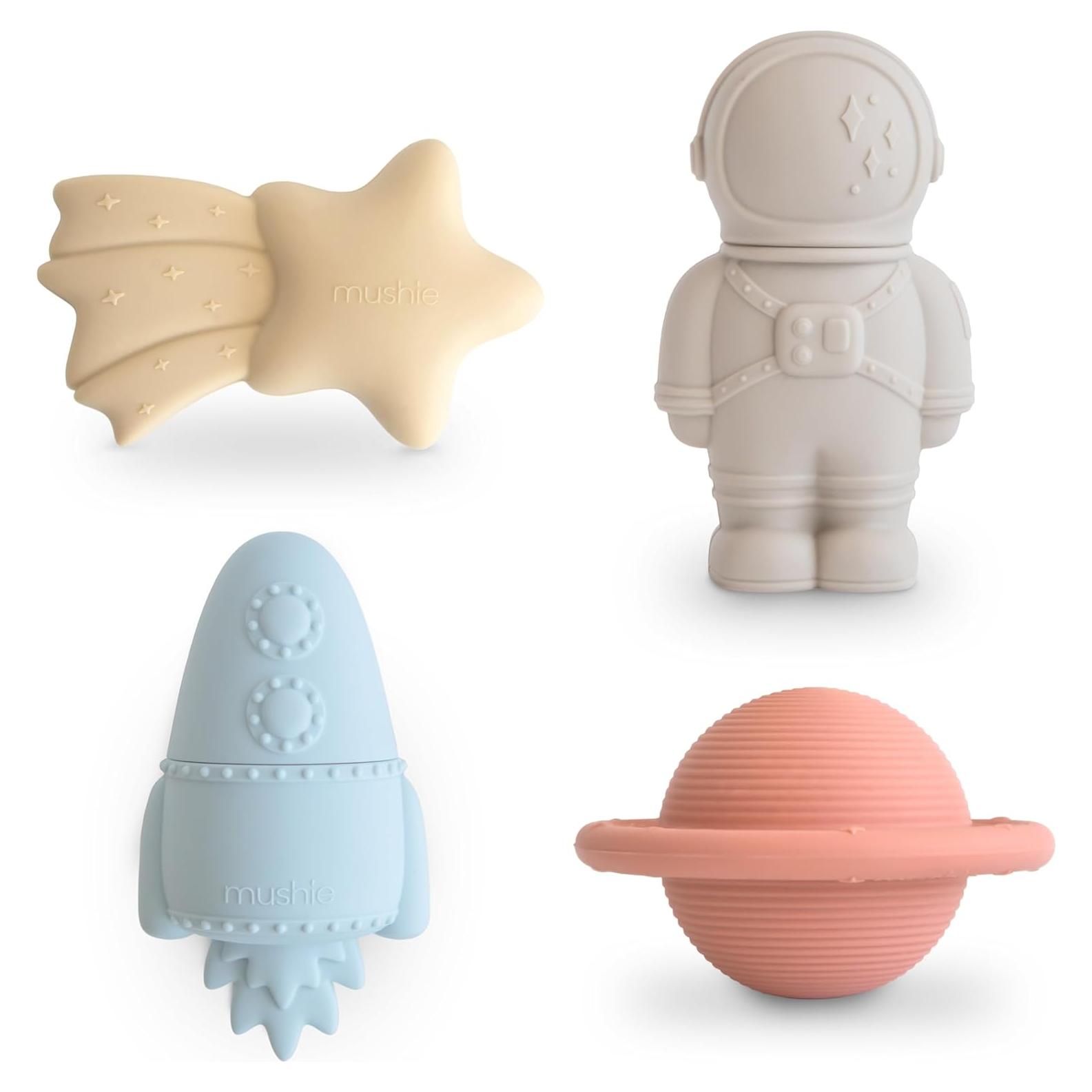 Set de Juguetes de Baño Espaciales Mushie - Silicona 100% Segura