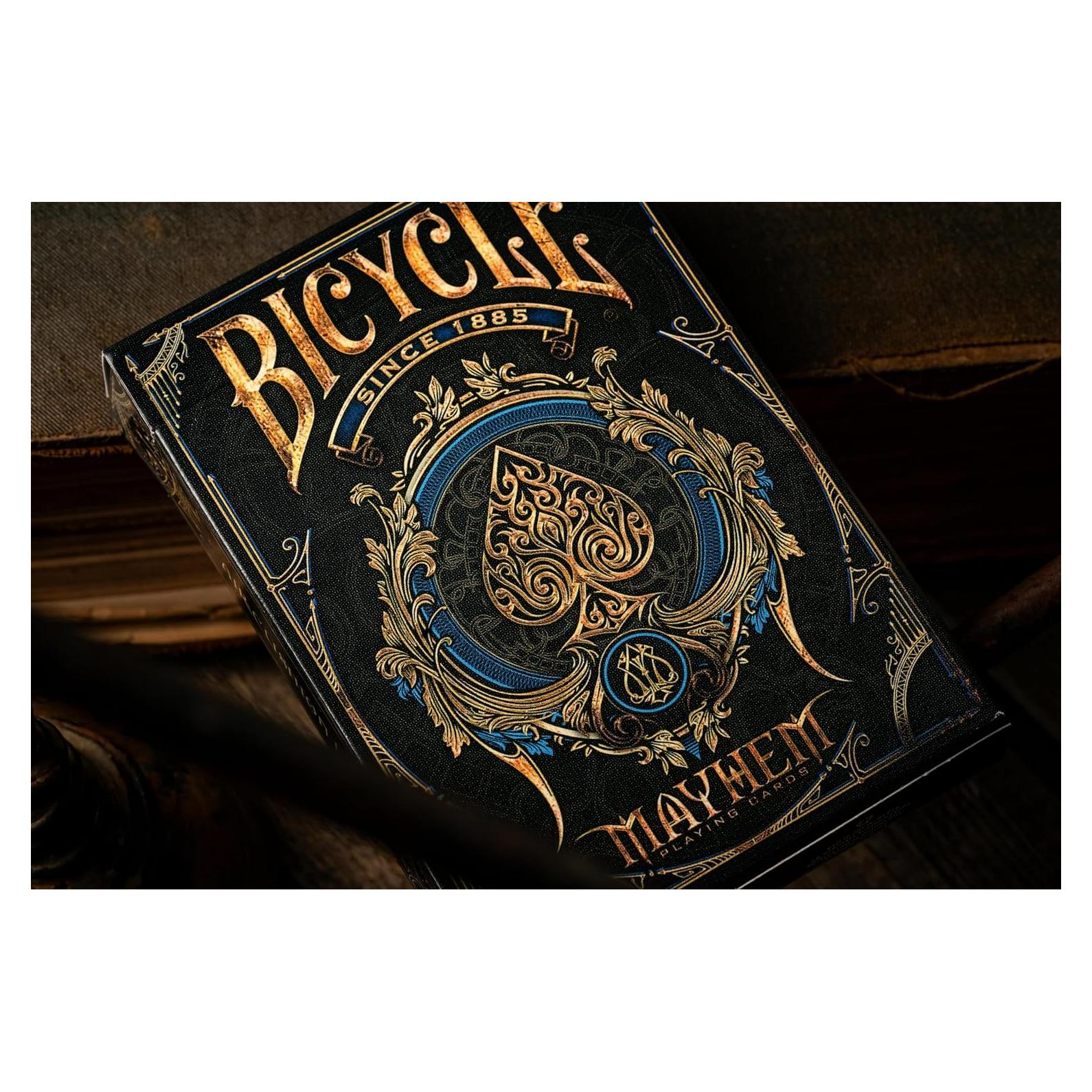 Baraja de Cartas Bicycle Mayhem Azul Tamaño Poker 100% Personalizada